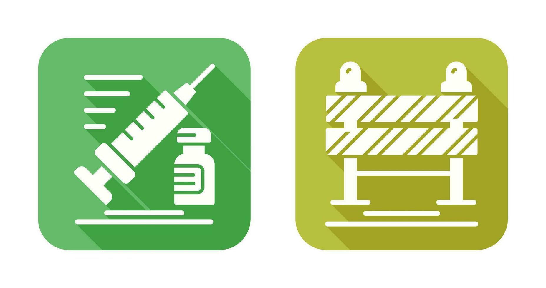 Syringe and Road Blockade Icon vector