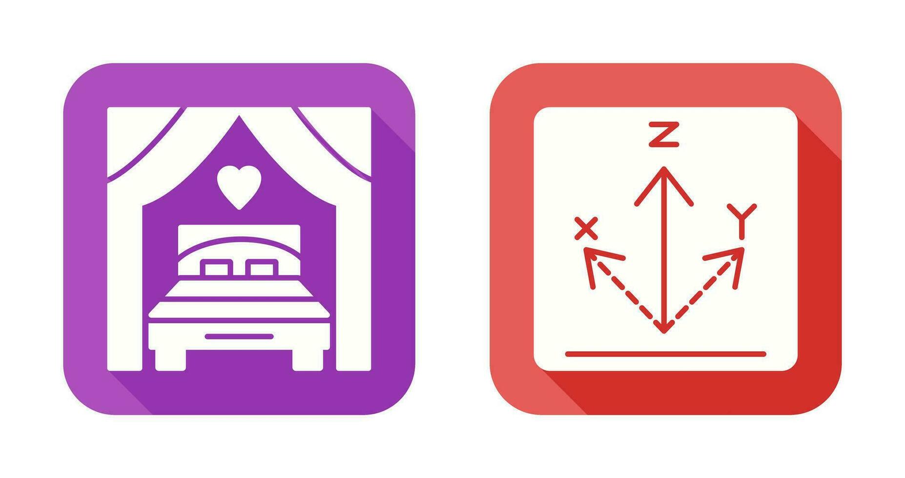 Bed and Axis Icon vector