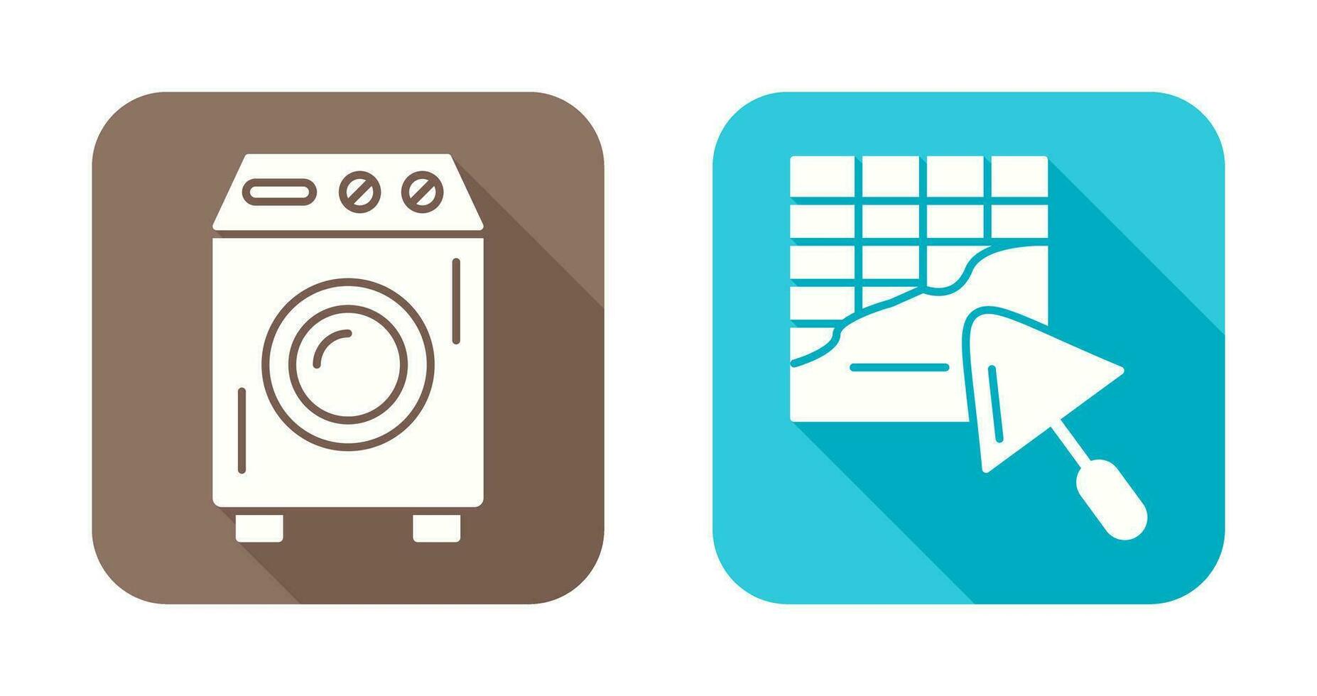 Washing Machine and Plastering Icon vector