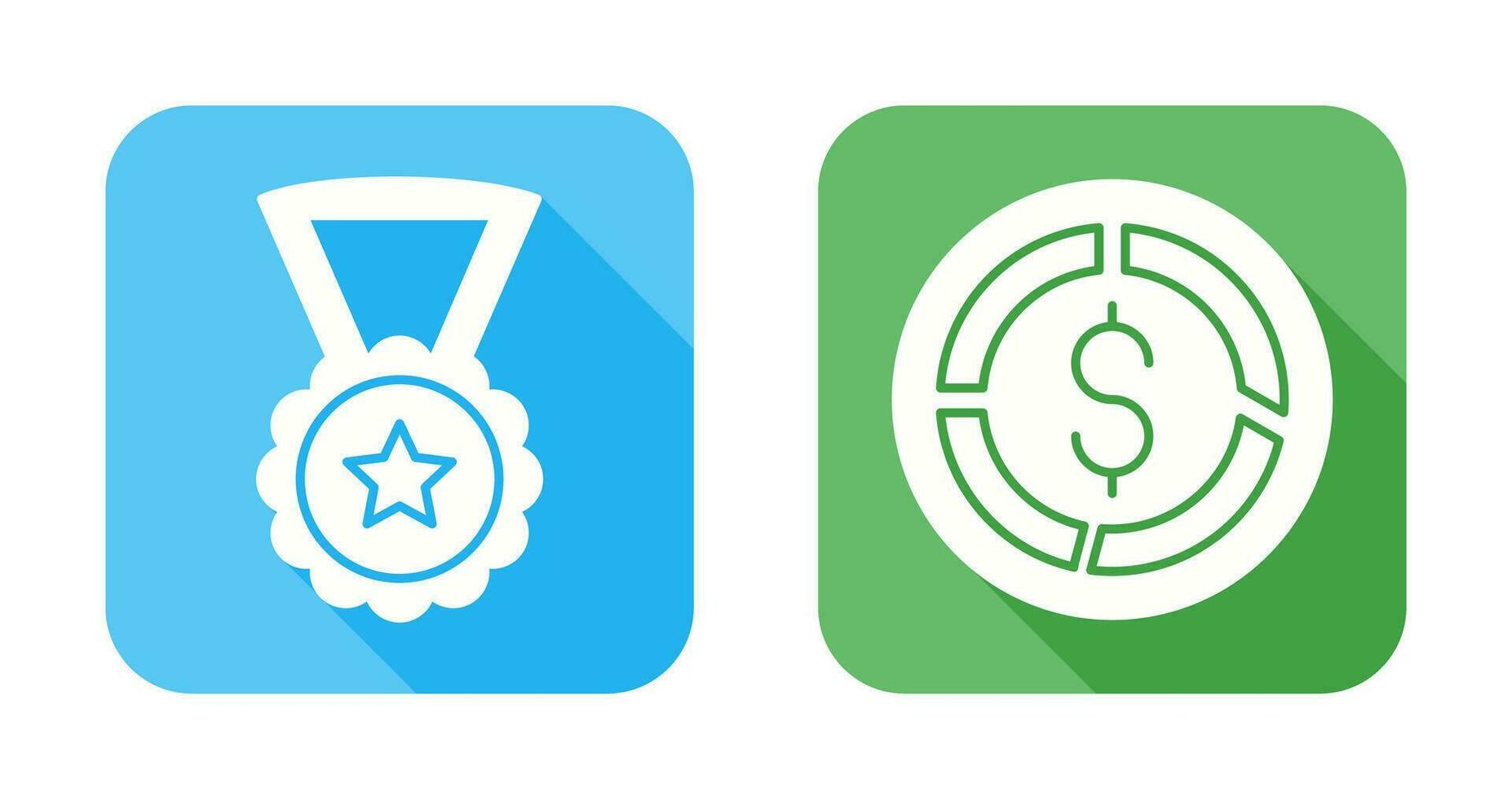 Medal and Pie Chart Icon vector
