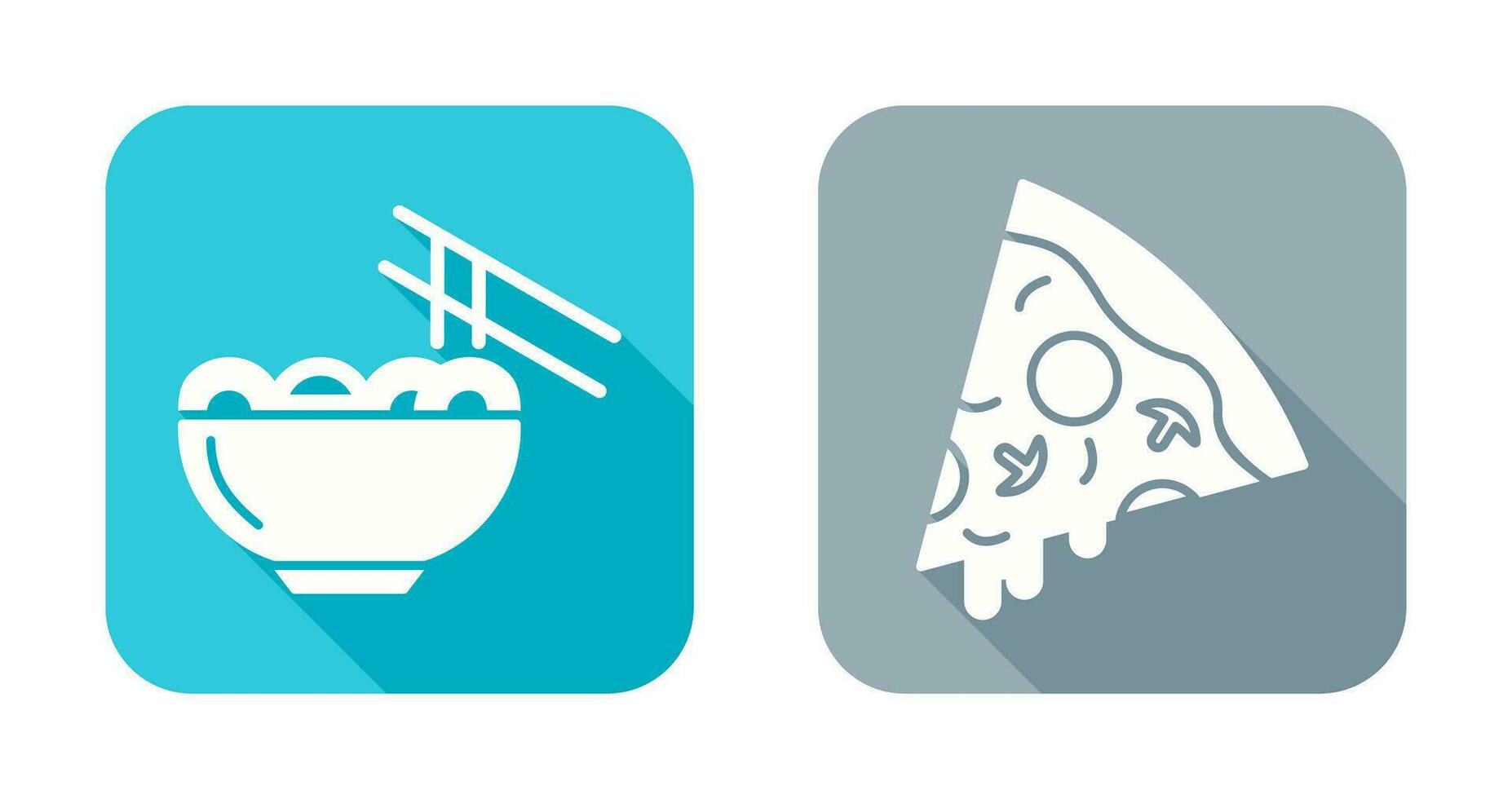 Chinese food and Pizza Icon vector