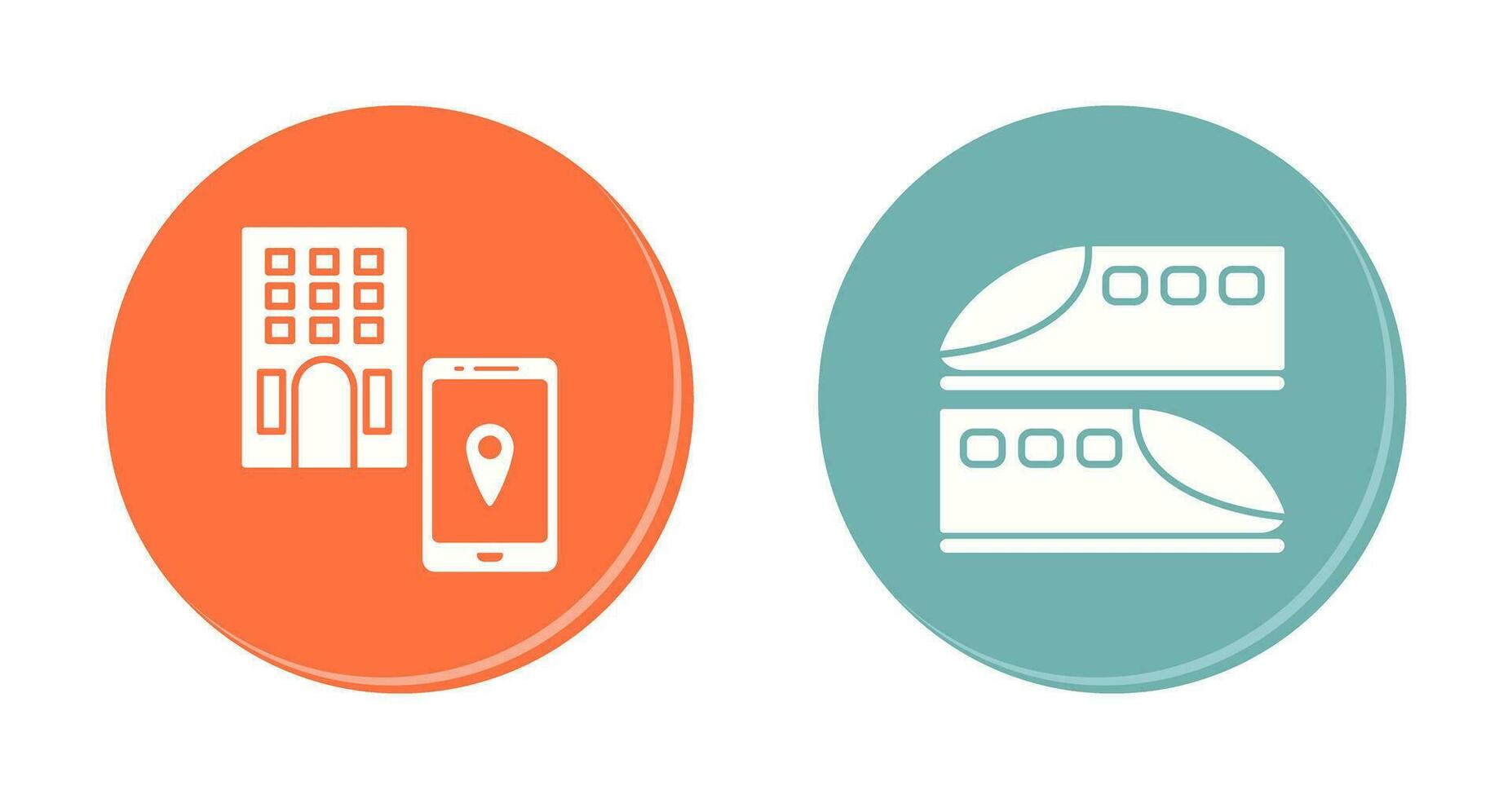 find hotel and train  Icon vector