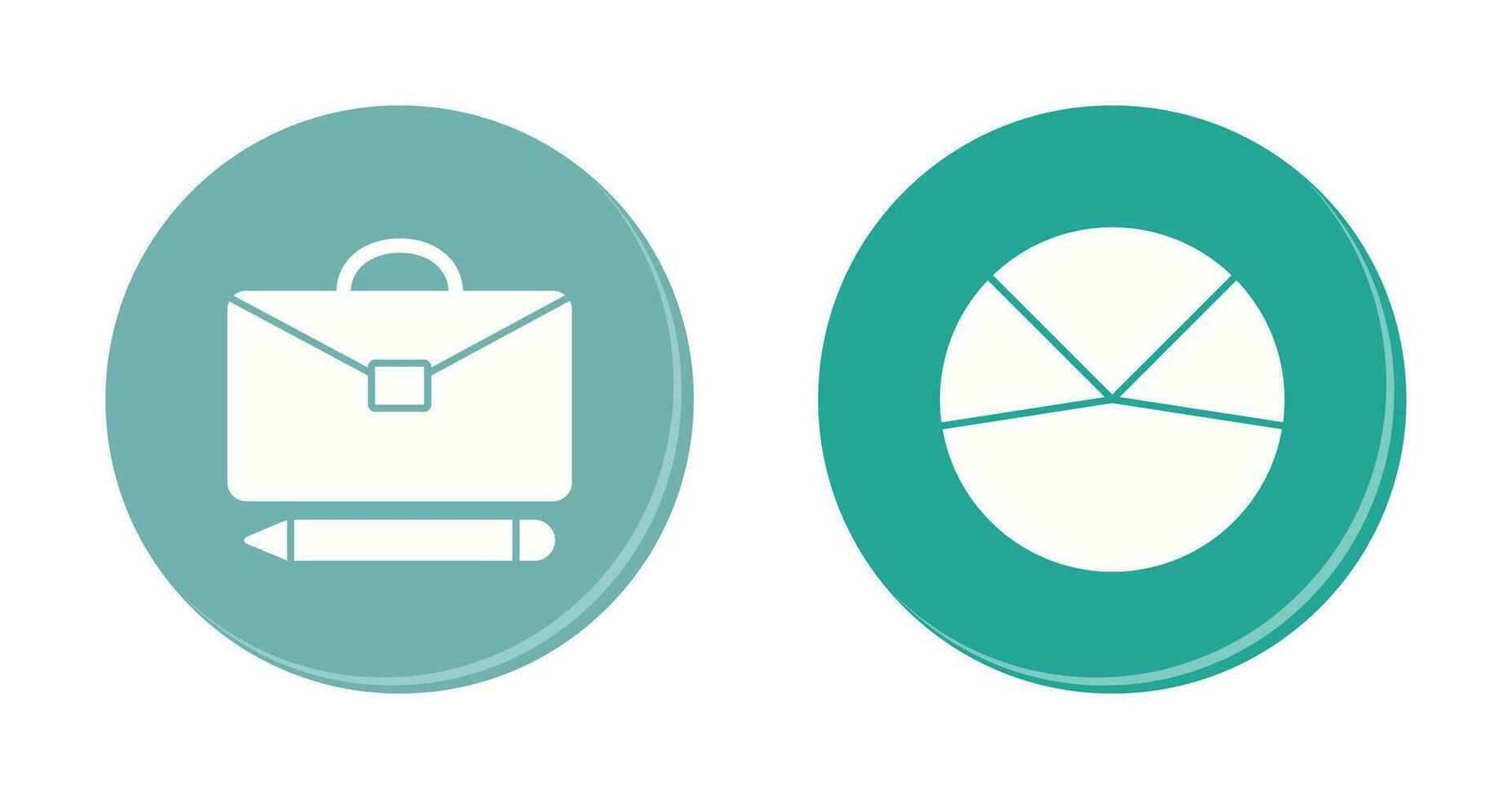 briefcase and pie chart analysis Icon vector