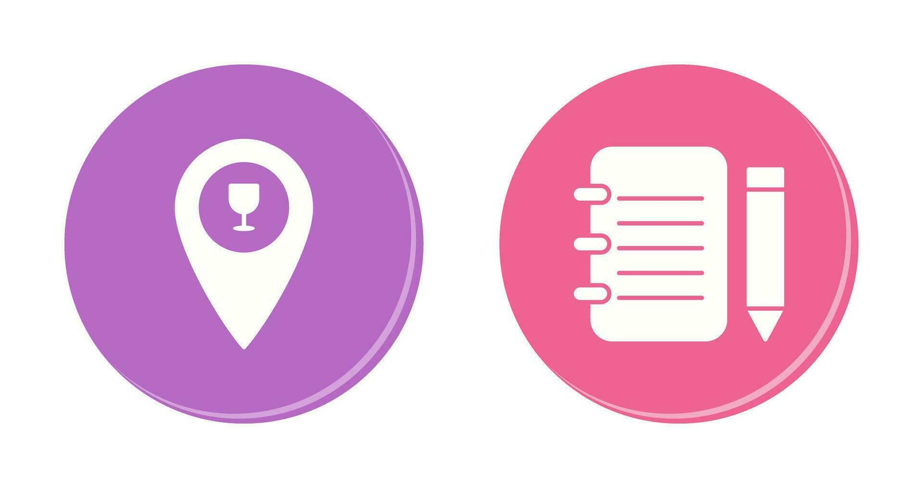 bar location and notepad Icon vector