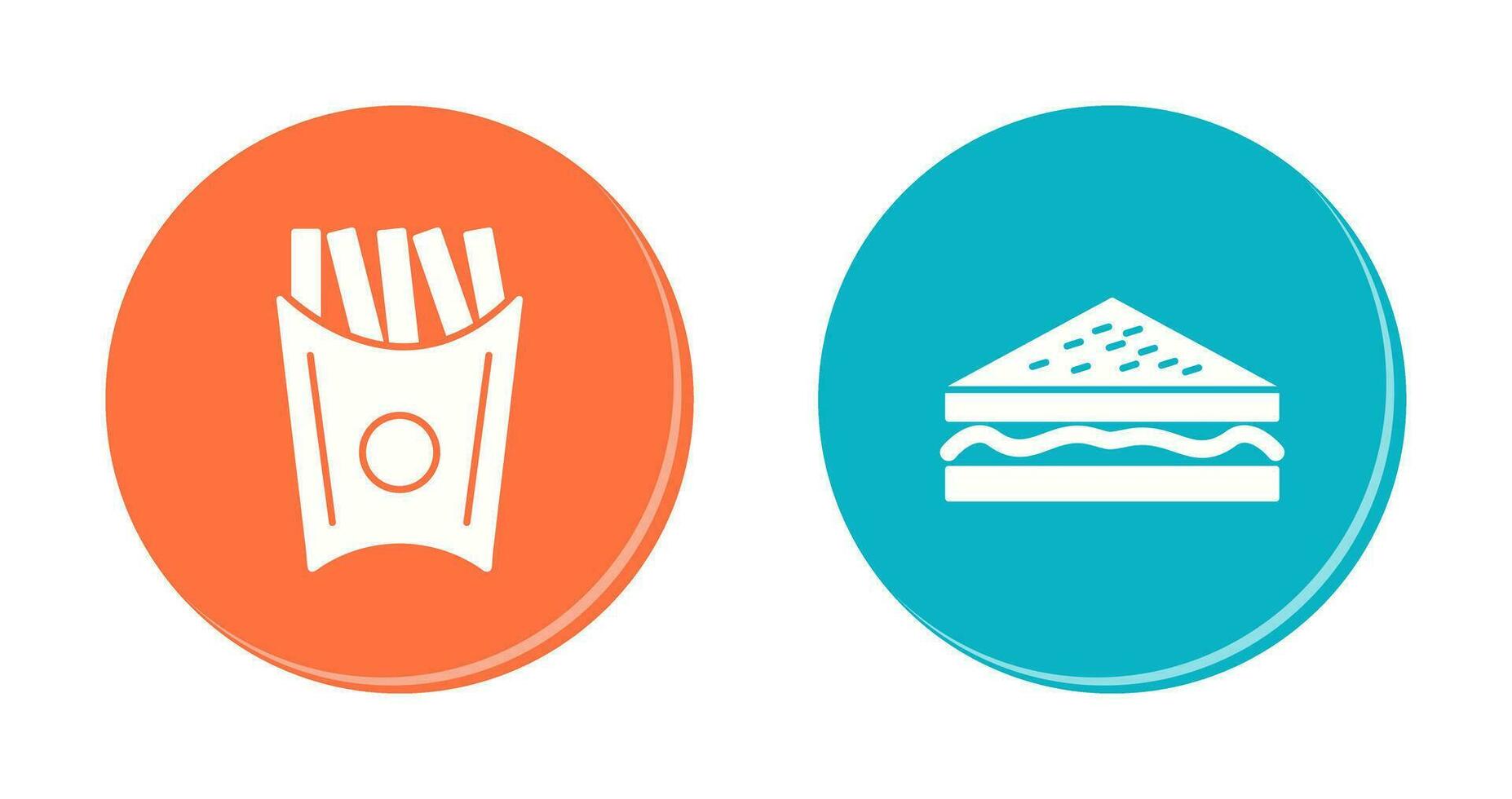 french fries and sandwich  Icon vector