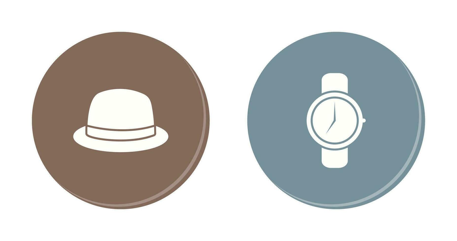 sombrero y reloj icono vector