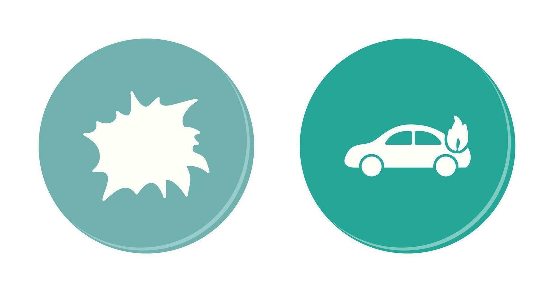 explosion and car on fire  Icon vector