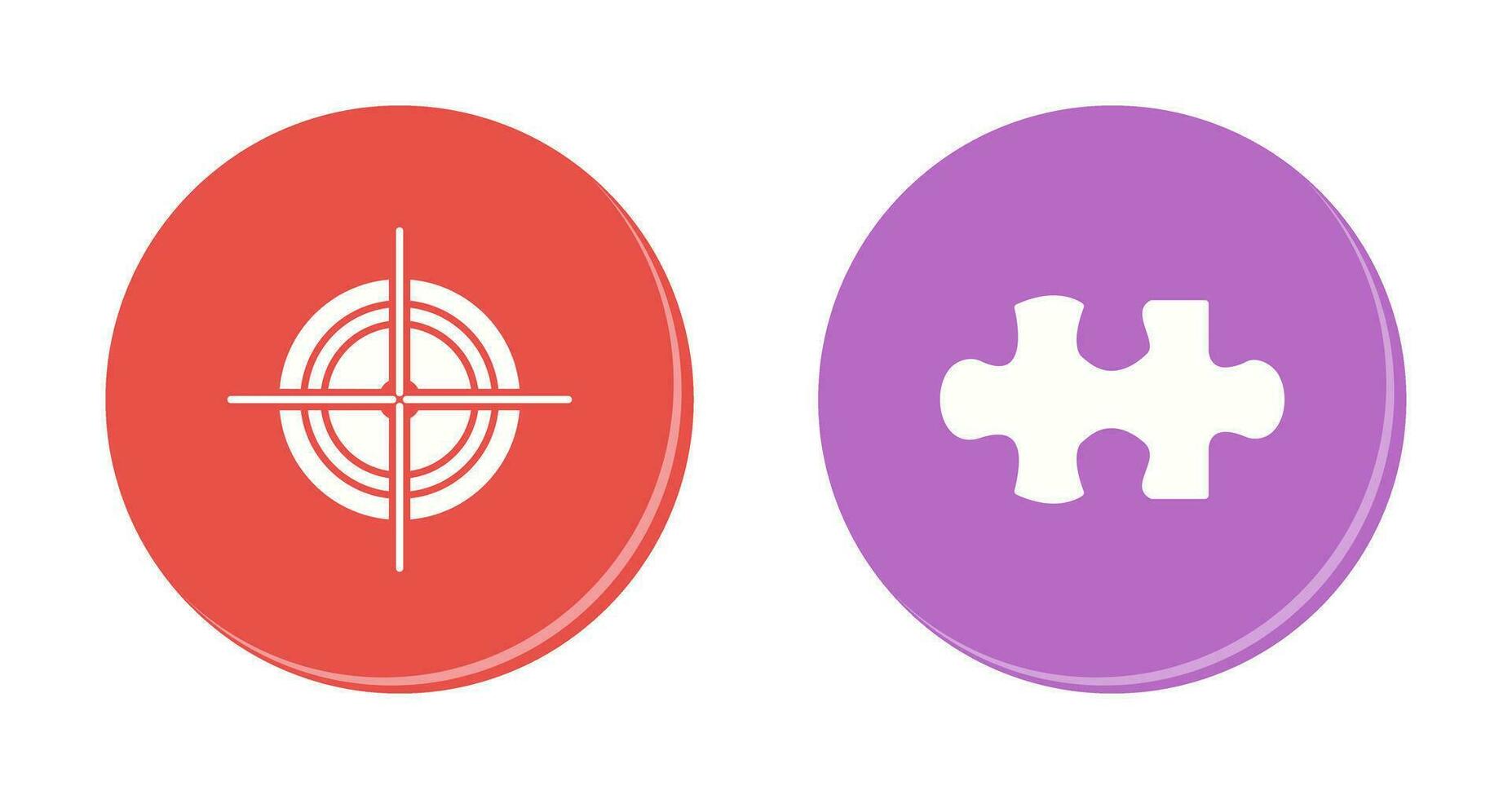 Target and Puzzle Piece Icon vector
