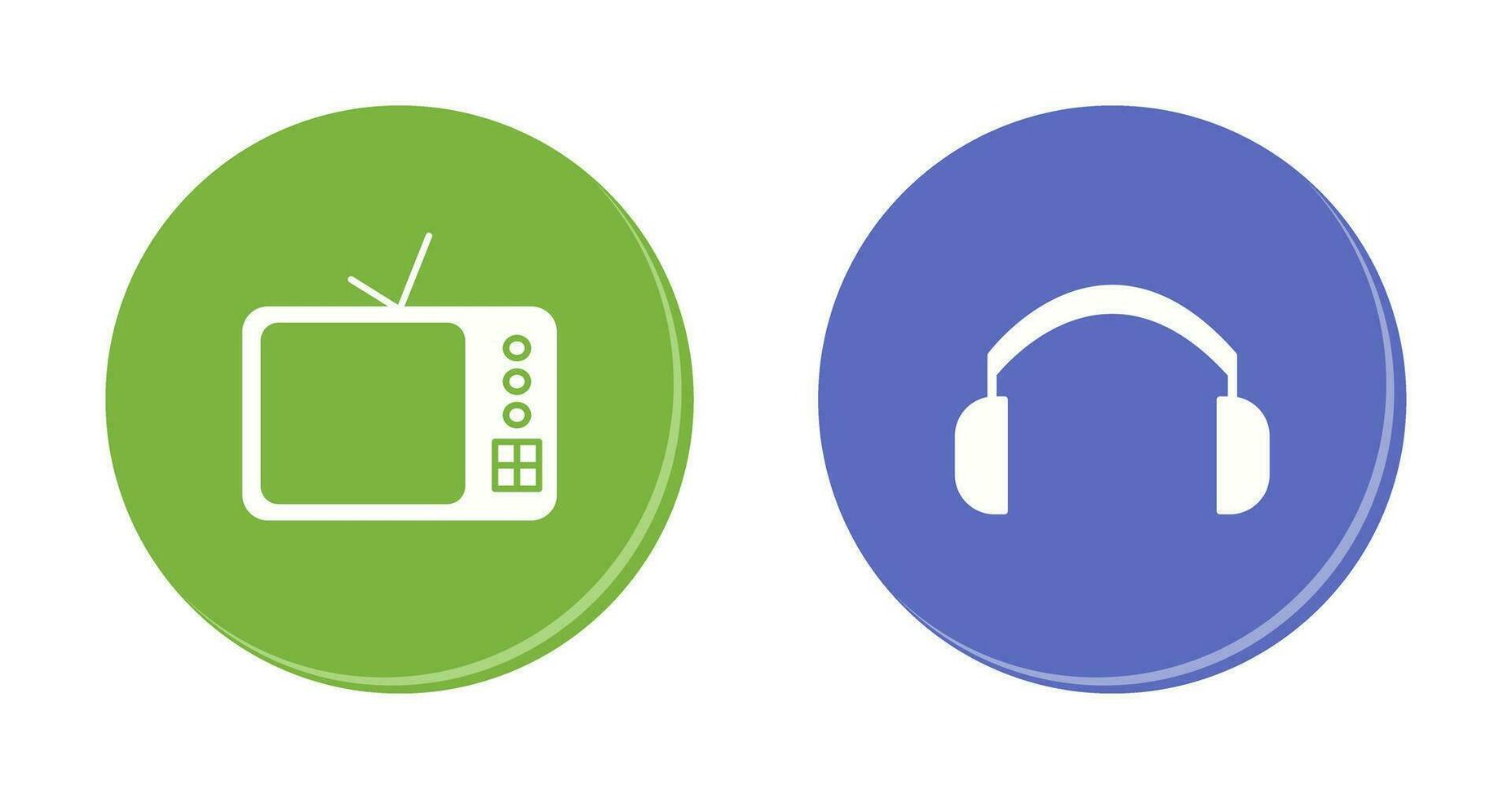 televisión conjunto y auriculares icono vector