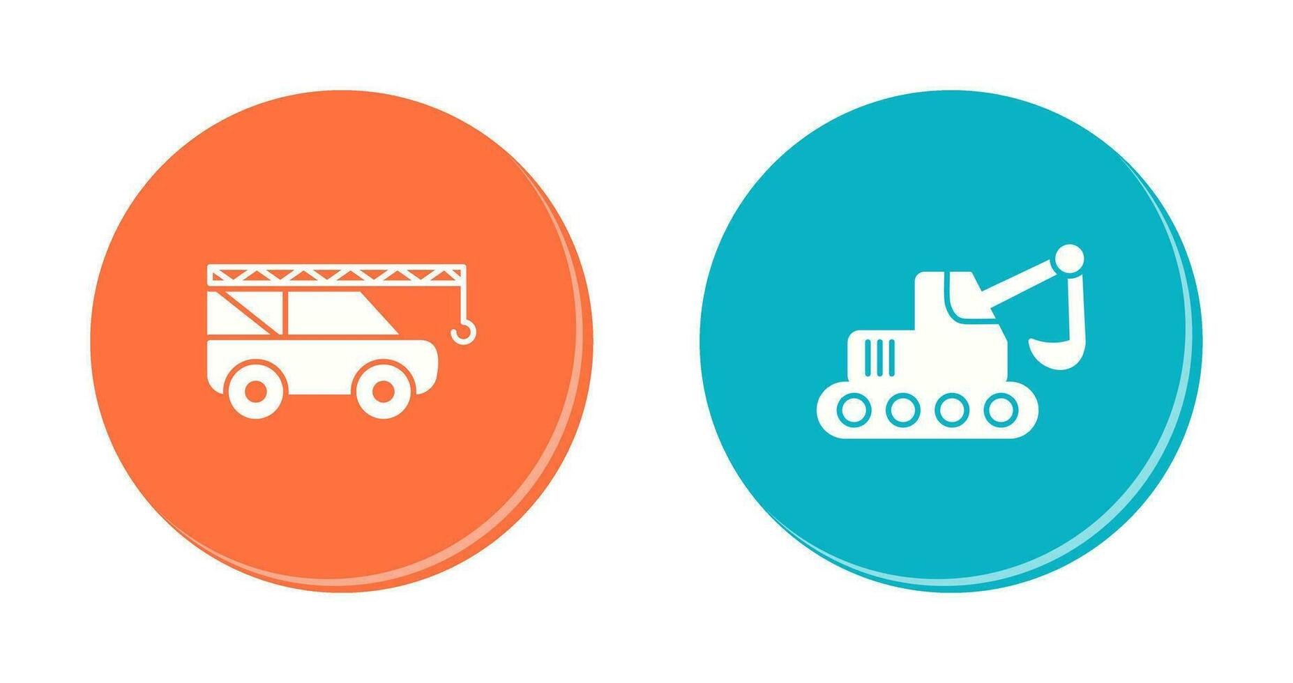 Crane and Escavator Icon vector
