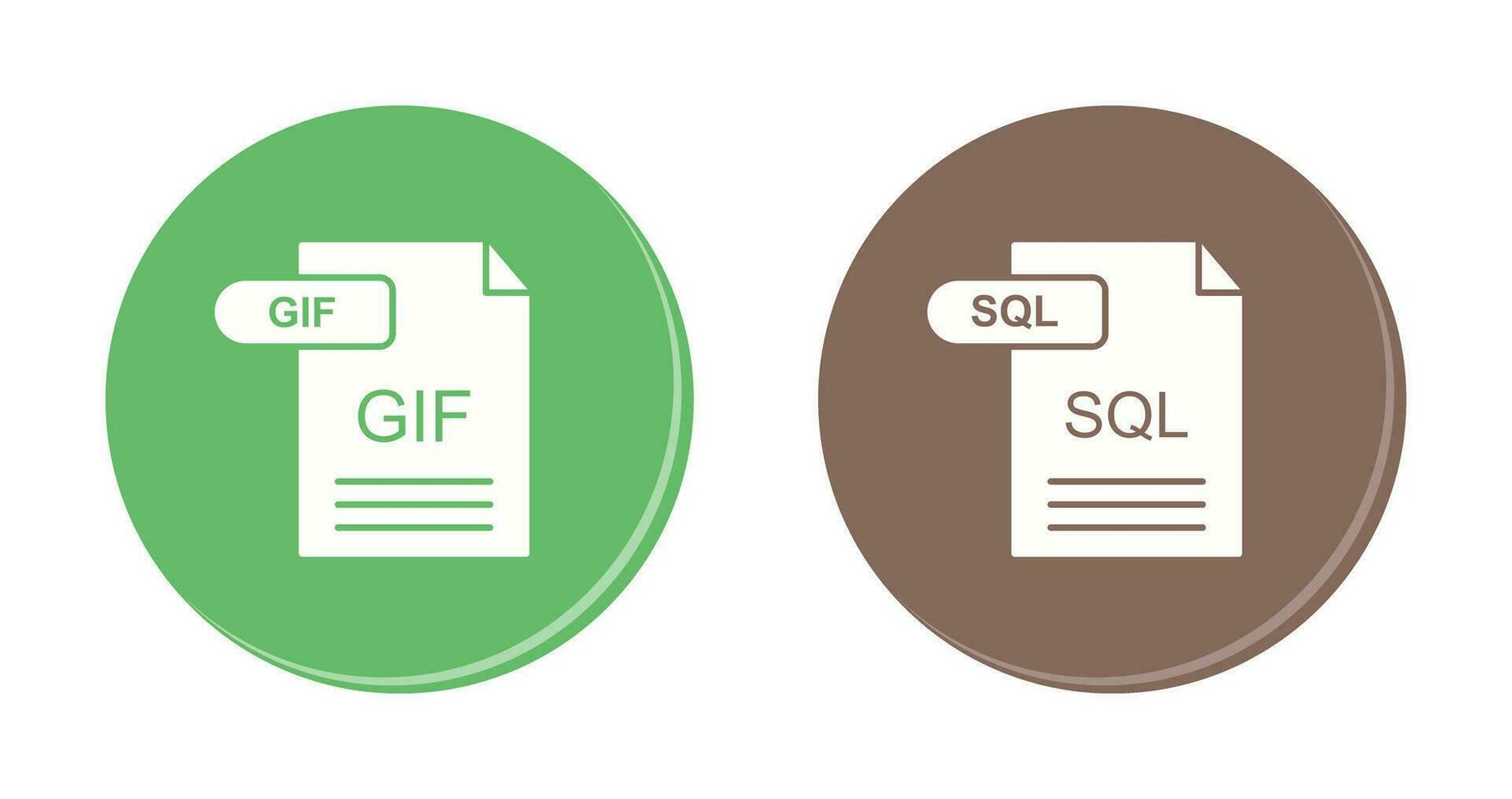 GIF and SQL Icon vector