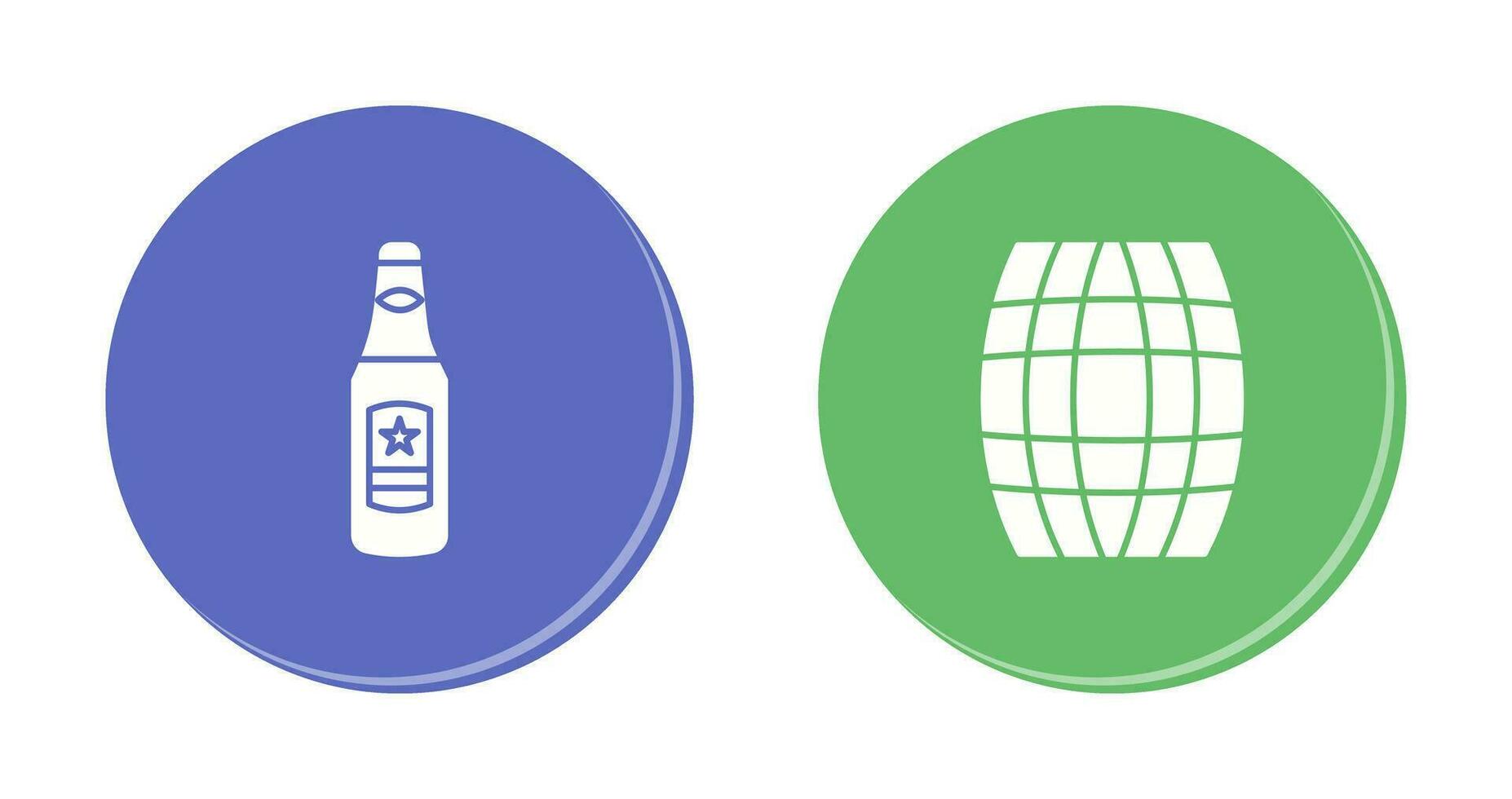 Beer Bottle and Barrel Icon vector