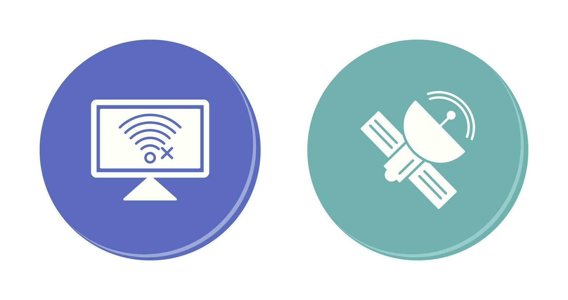 Disconnected Network and Satellite Icon vector