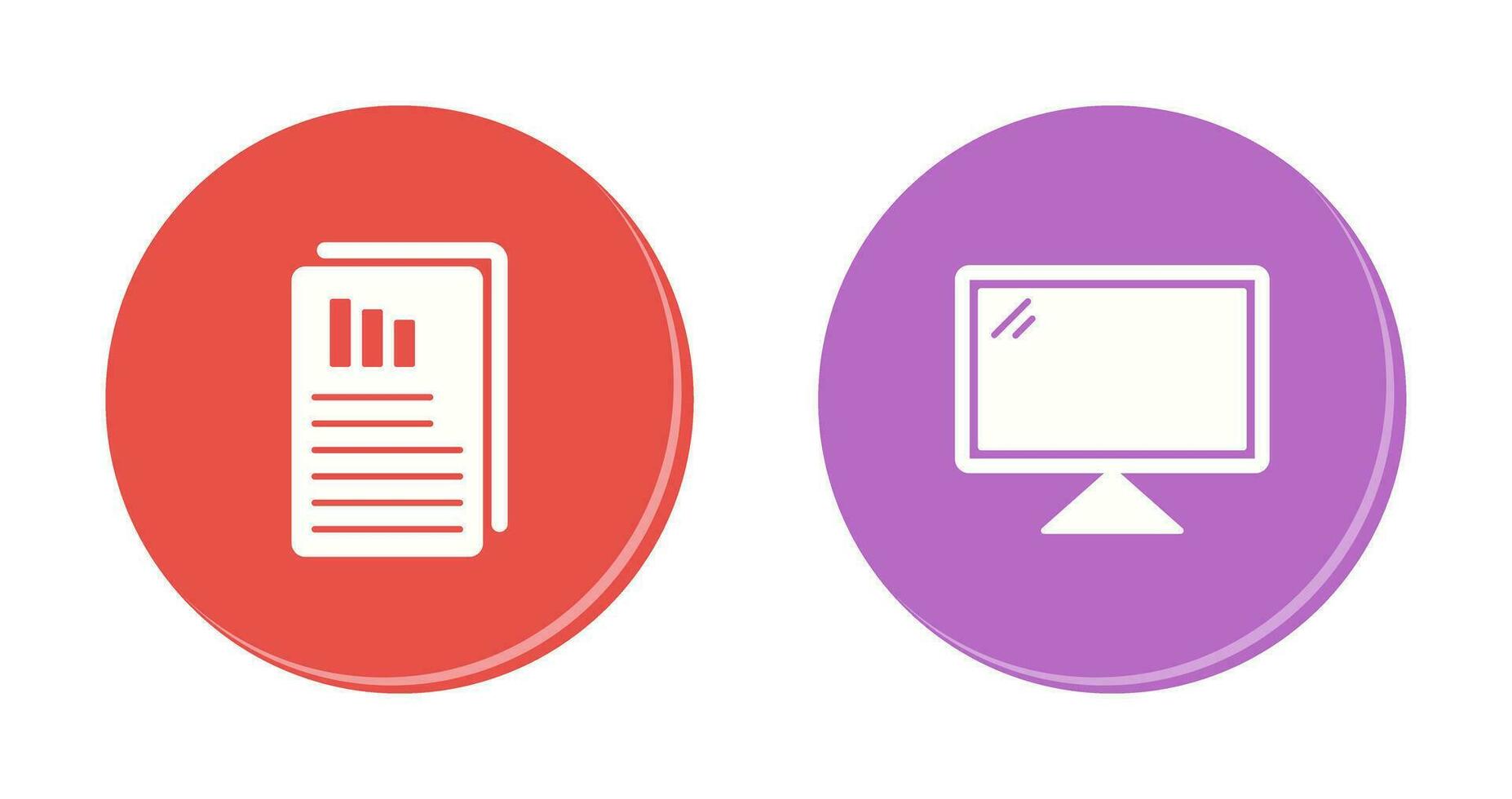 Reports and Computer Icon vector