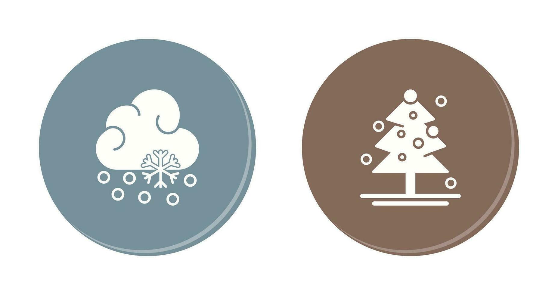 nieve otoño y Navidad árbol icono vector