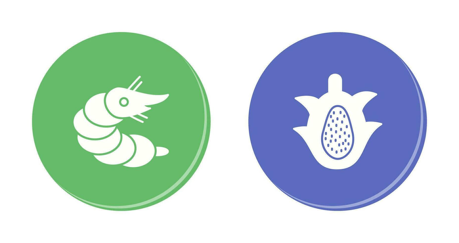 Shrimp and Dragon Fruit Icon vector