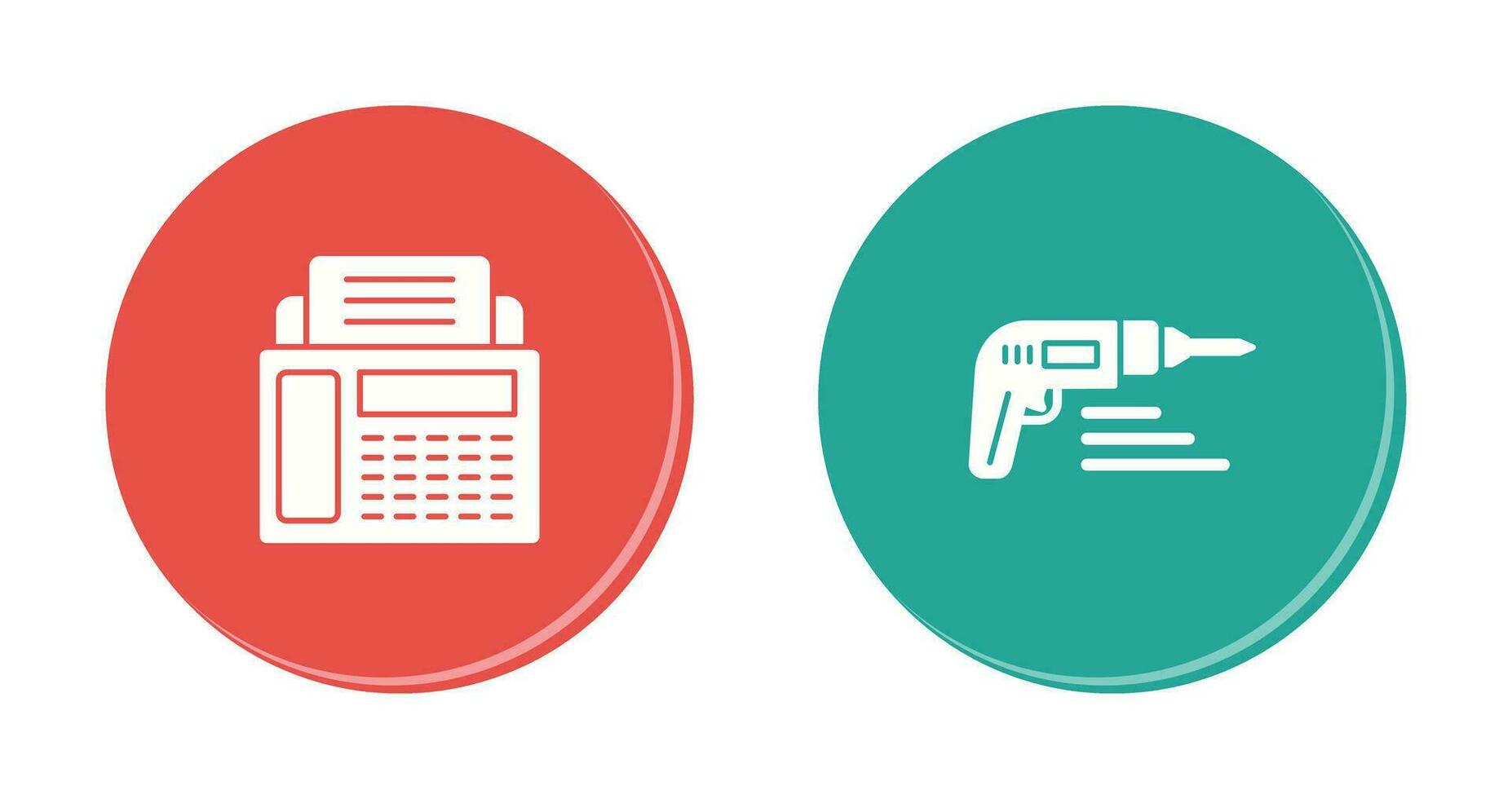Fax Machine and Drill Icon vector