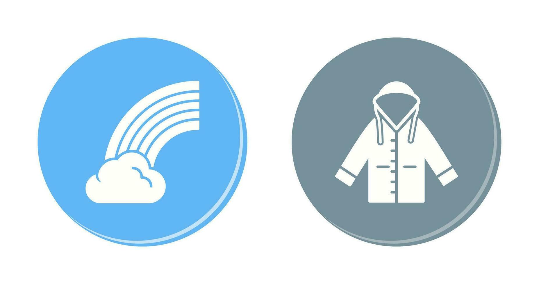 Rainbow and Raincoat Icon vector