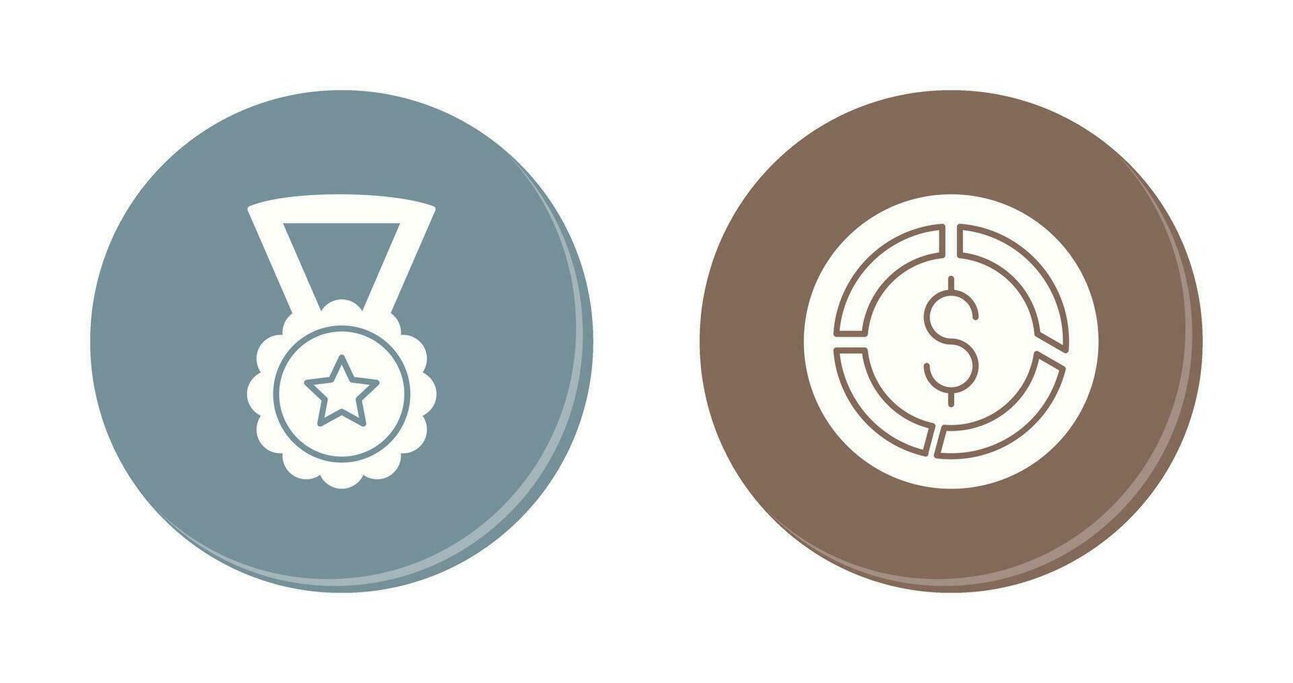 Medal and Pie Chart Icon vector