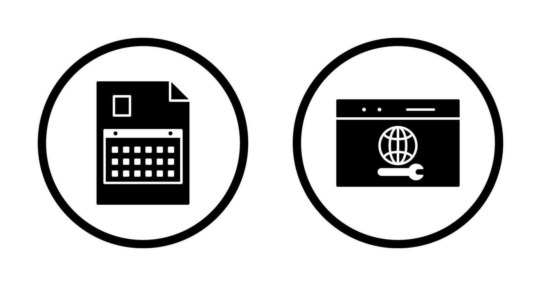 content planning and web support  Icon vector