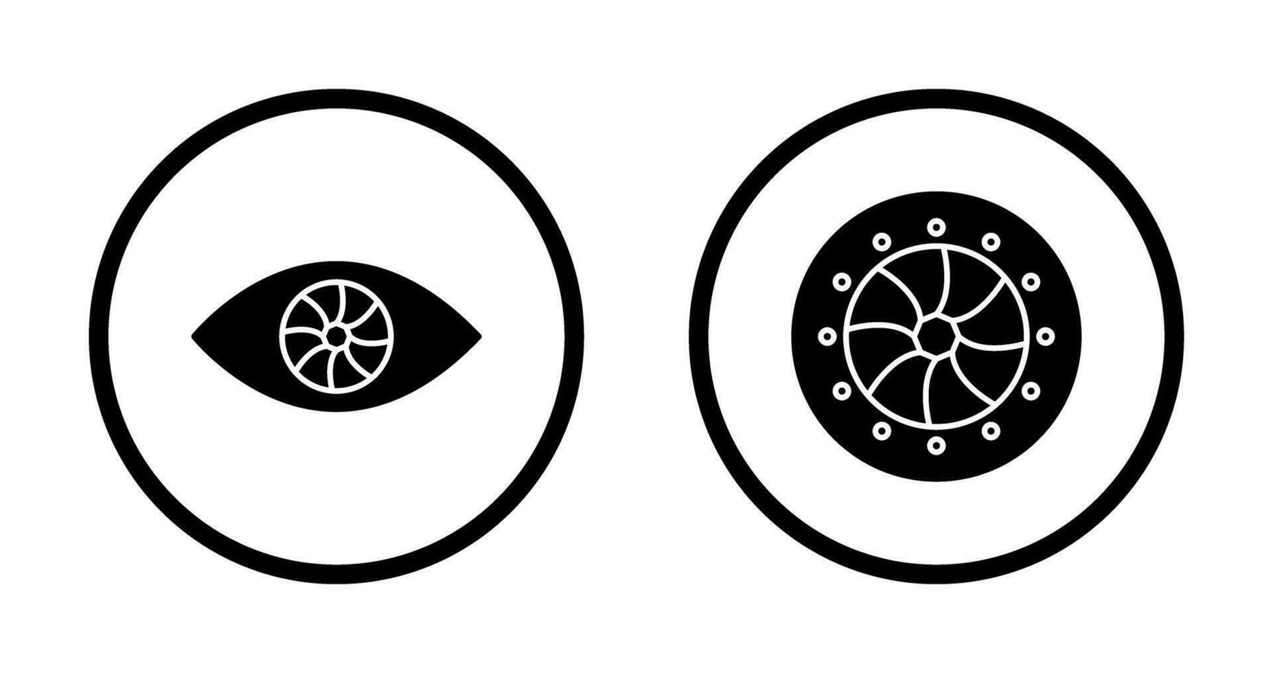 eye and optical diaphram Icon vector