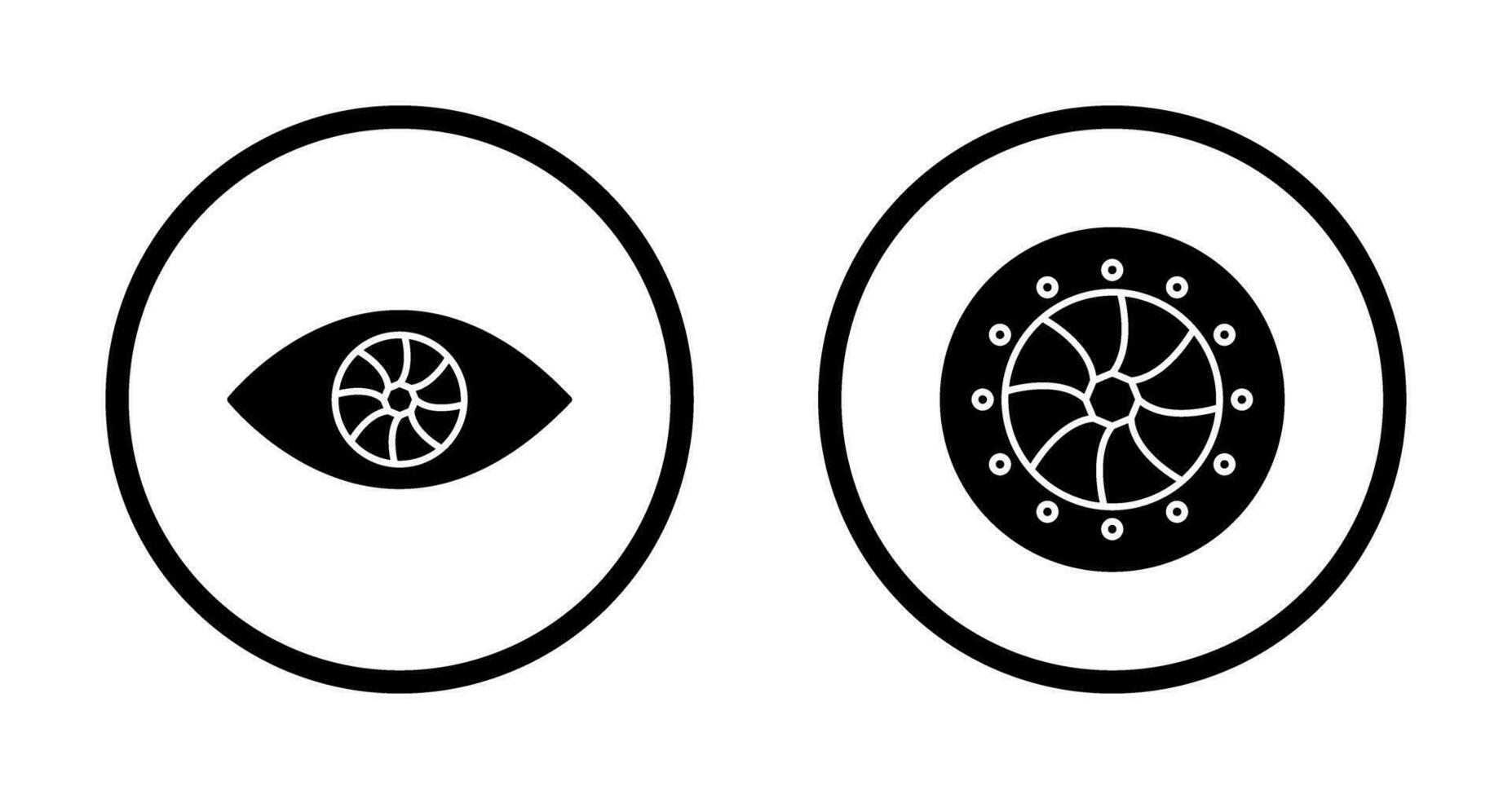 eye and optical diaphram Icon vector