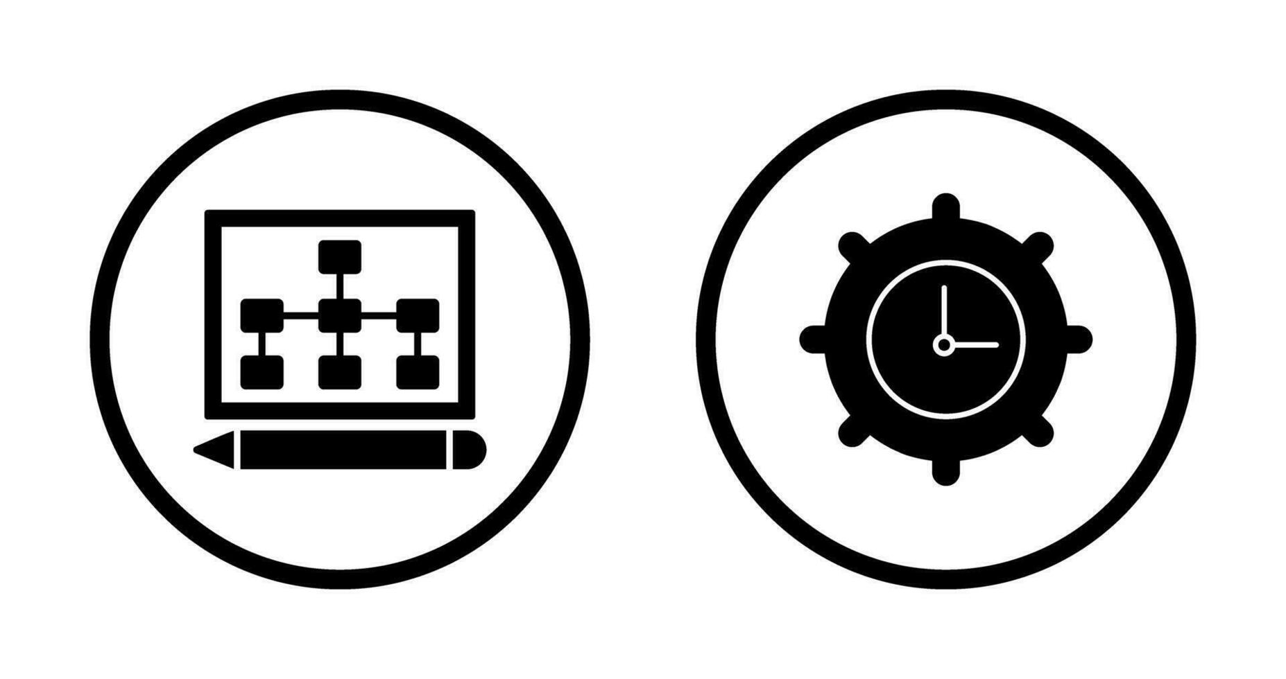 draw hierarchy and time setting  Icon vector