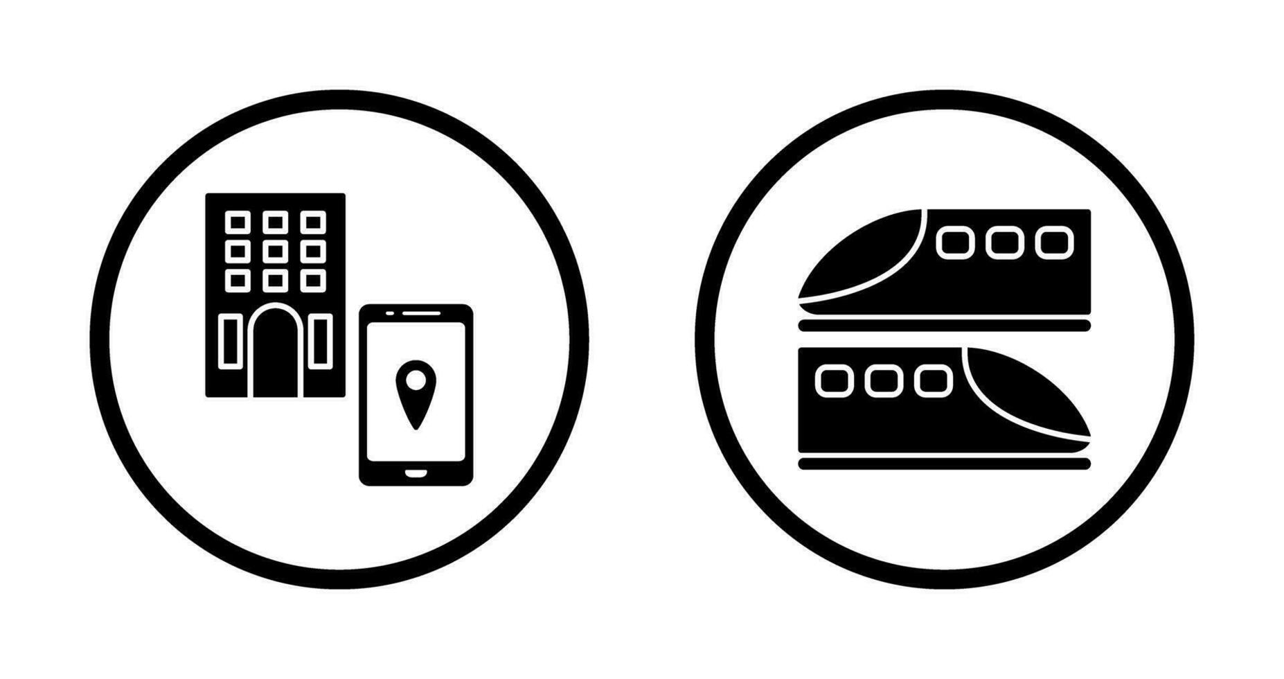 find hotel and train  Icon vector