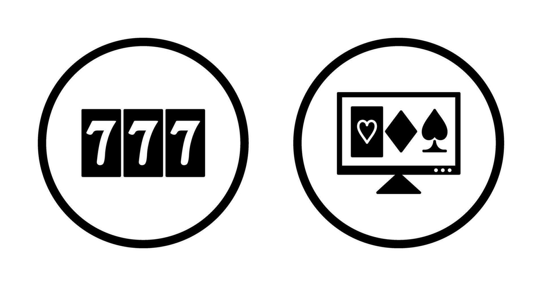 online gambling and triple sevens Icon vector
