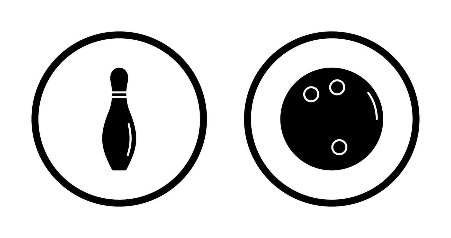 bowling pin and bowling ball Icon vector