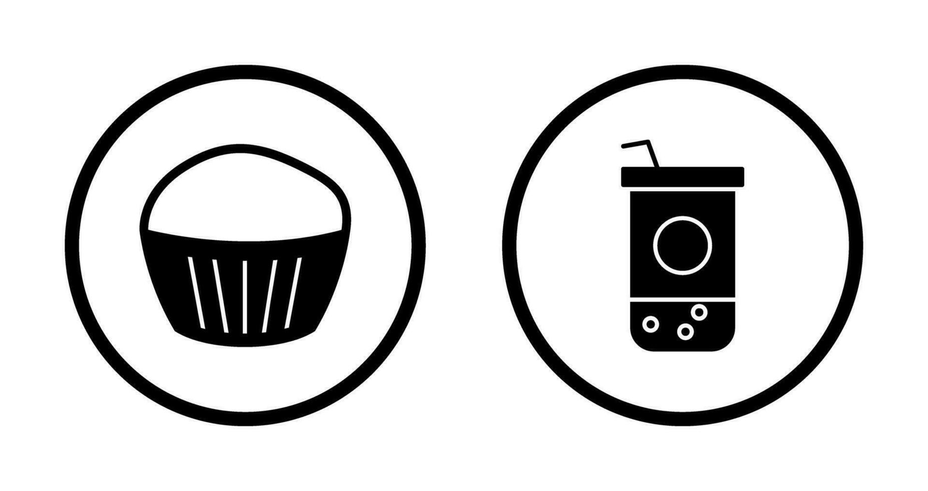 Chocolate Muffin and Chocolate Shake  Icon vector