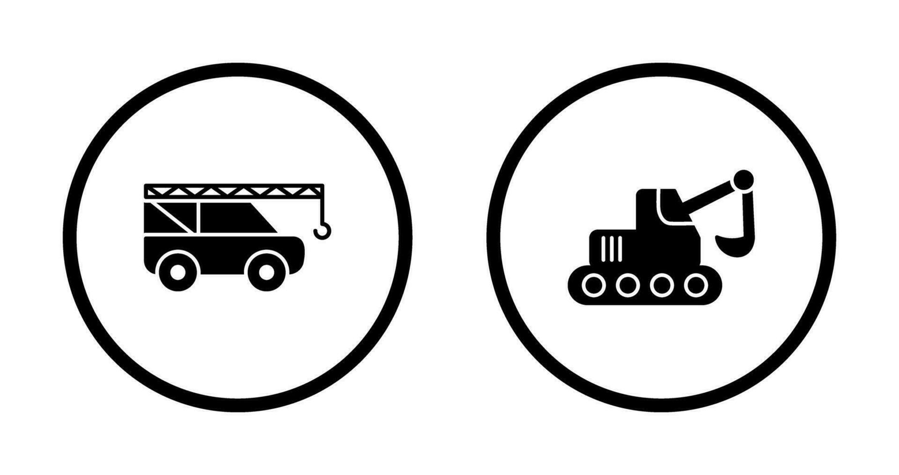 Crane and Escavator Icon vector