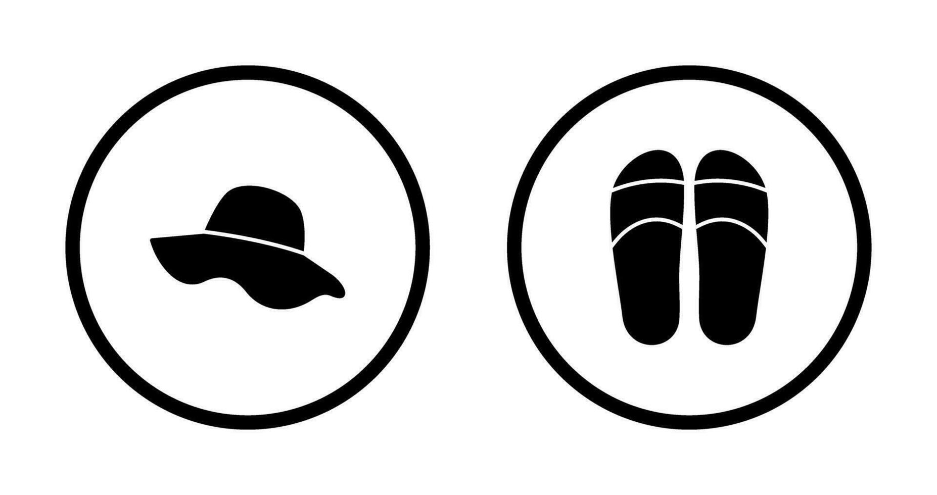 sombrero y zapatillas icono vector