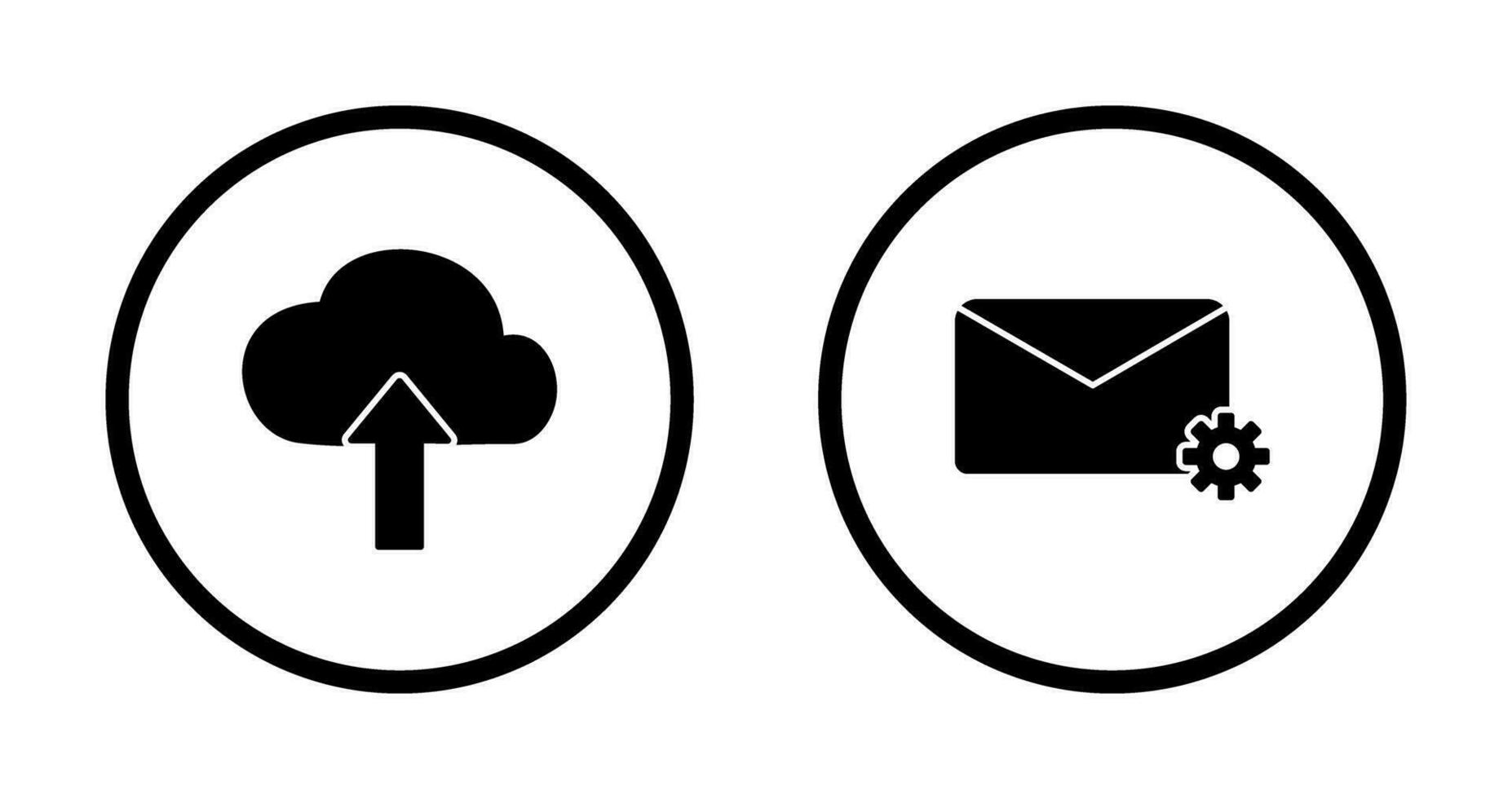 Upload to Cloud and Message Settings Icon vector