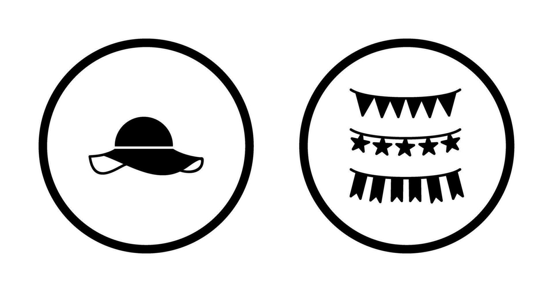 Garlands and Woman Hat Icon vector