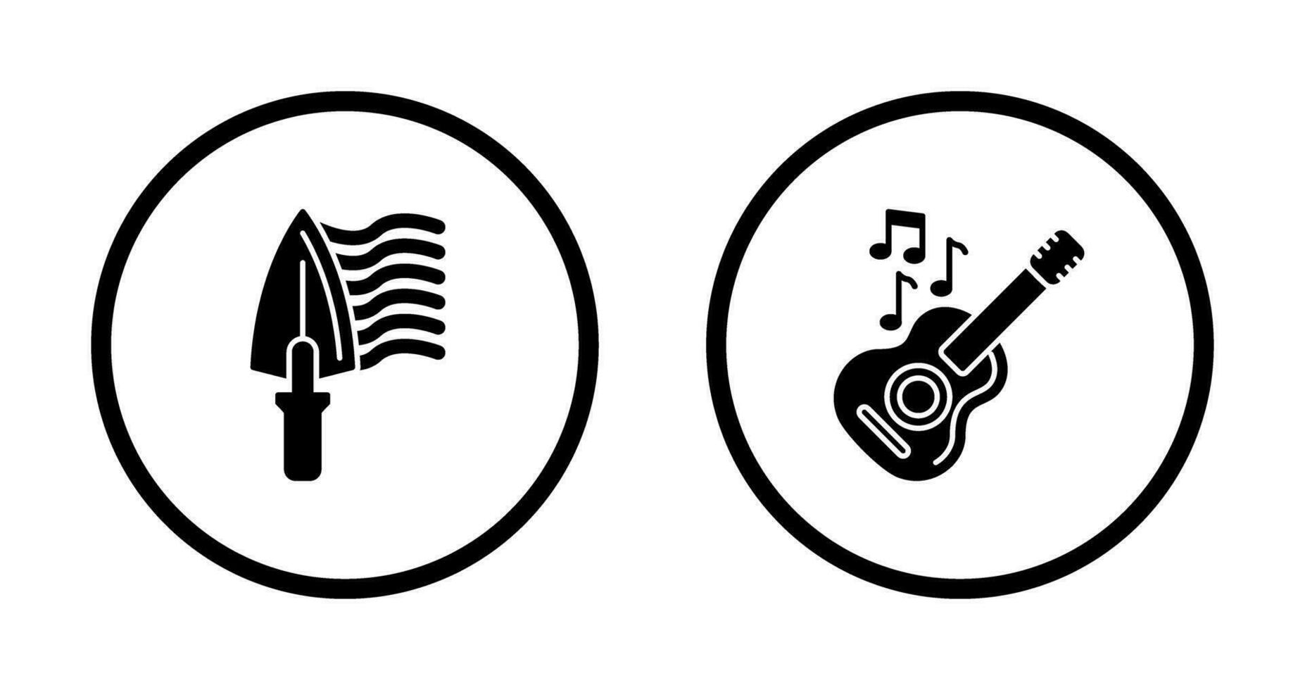 Trowel and Guitar Icon vector