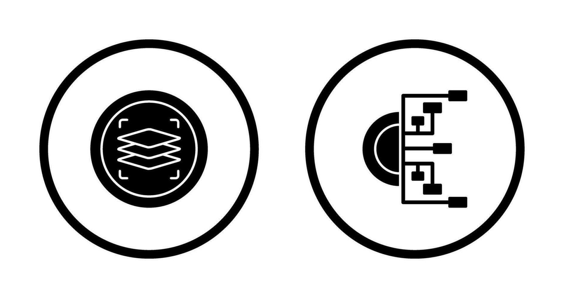 Layers and Flowchart Icon vector
