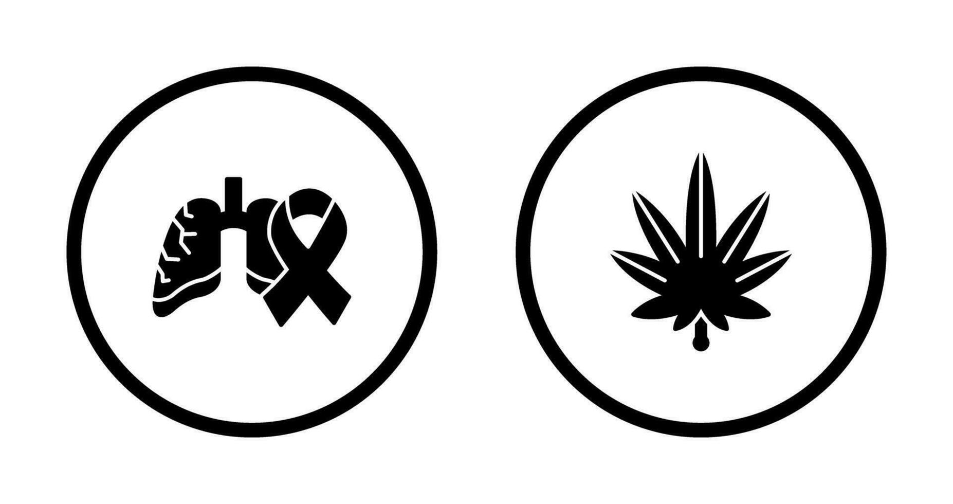 Cancer and Weed Icon vector