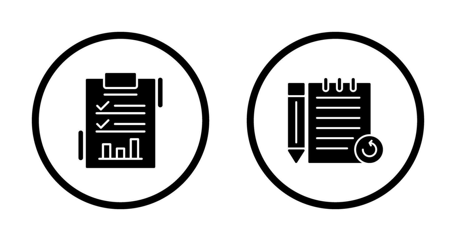 Report List and Rechecked Notes Icon vector