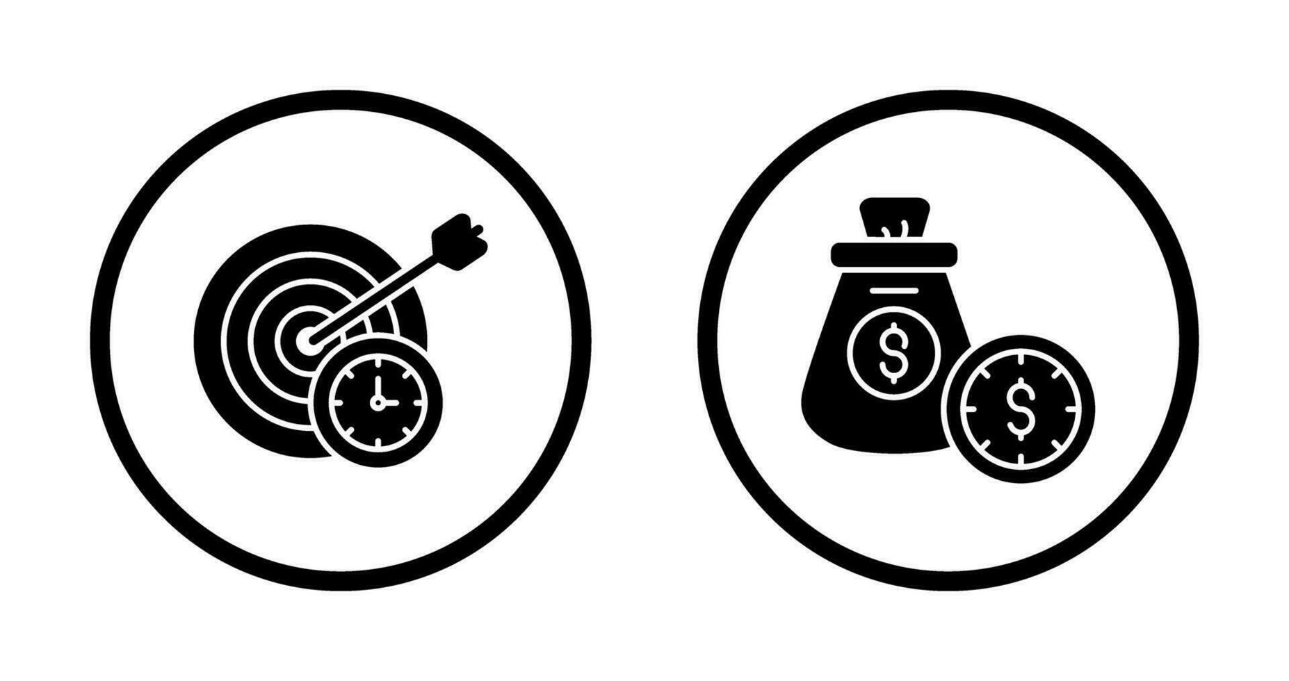 In Time and Time Is Money Icon vector