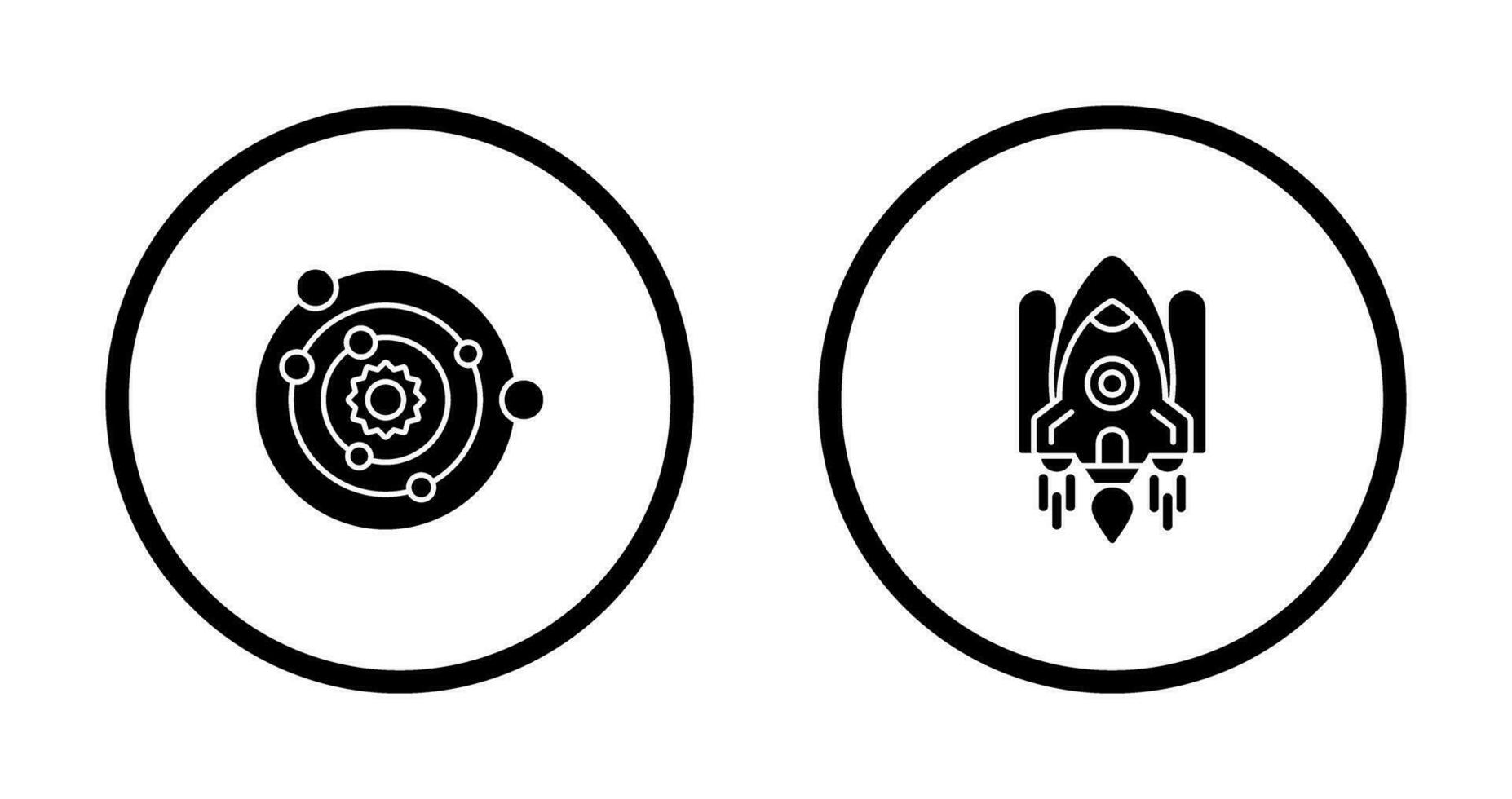 solar systems and space shuttle Icon vector
