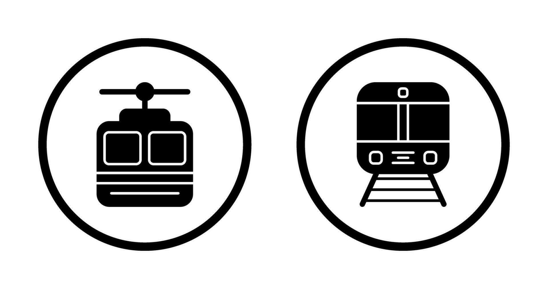 cable coche y tren icono vector