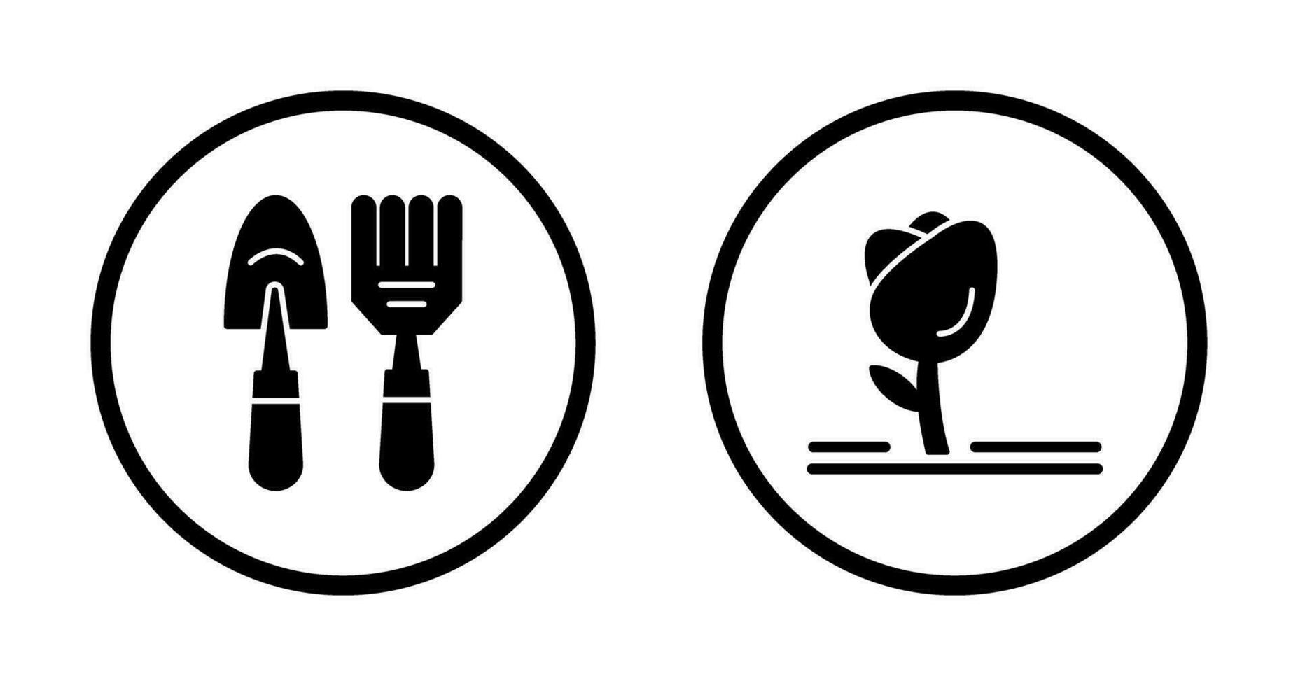 Gardening Tools and Tulip Icon vector