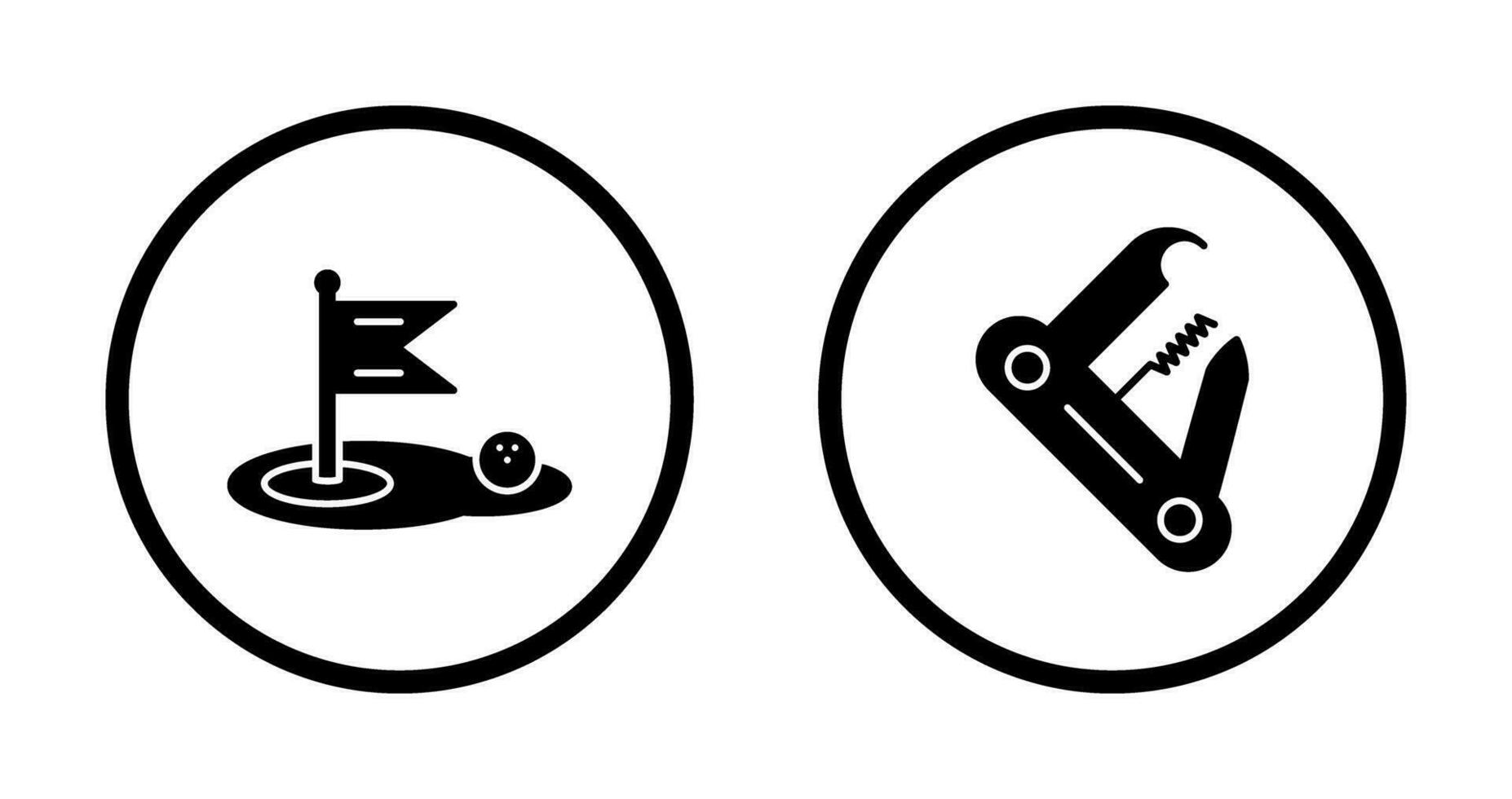 Golf and Swiss Army Knife Icon vector