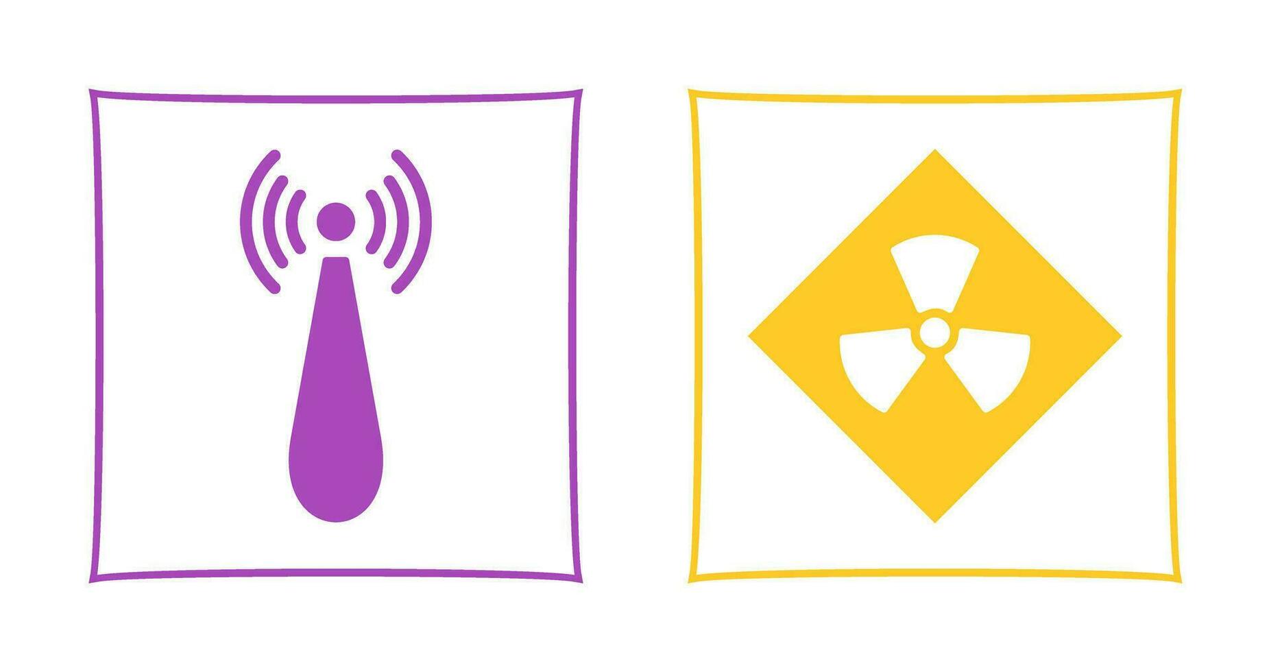 non ionizing radiation and radiation Icon vector