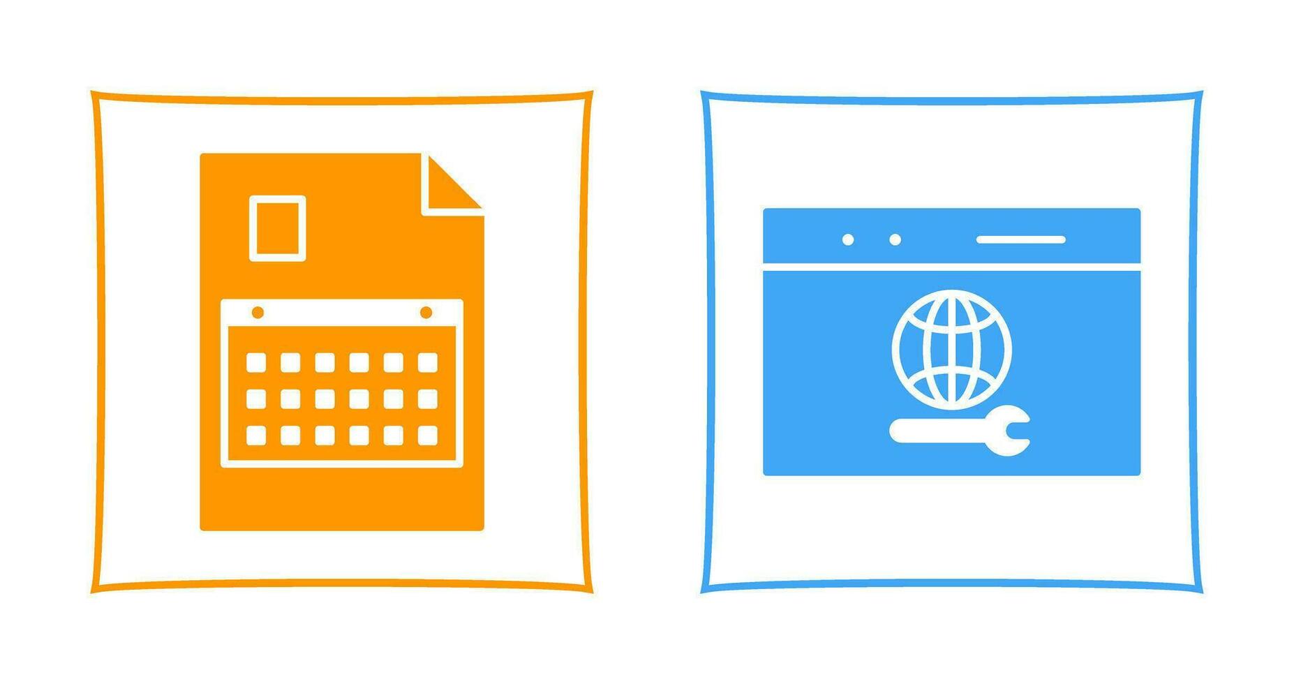 content planning and web support  Icon vector