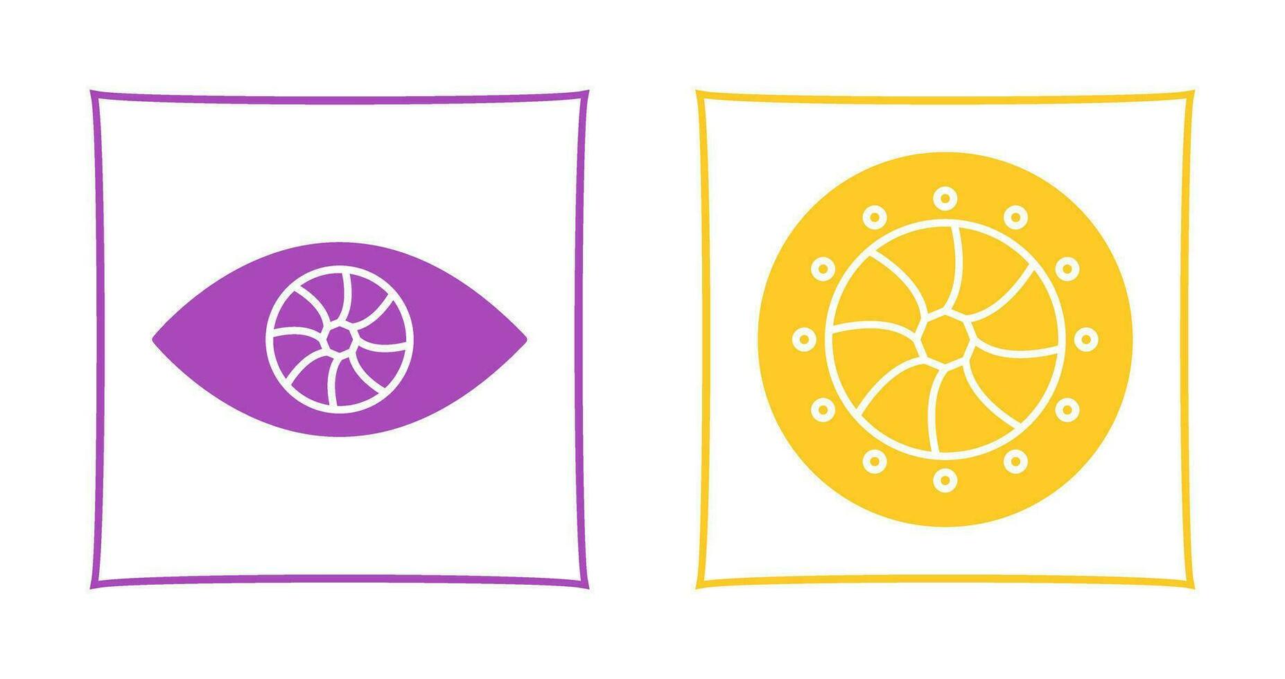 eye and optical diaphram Icon vector
