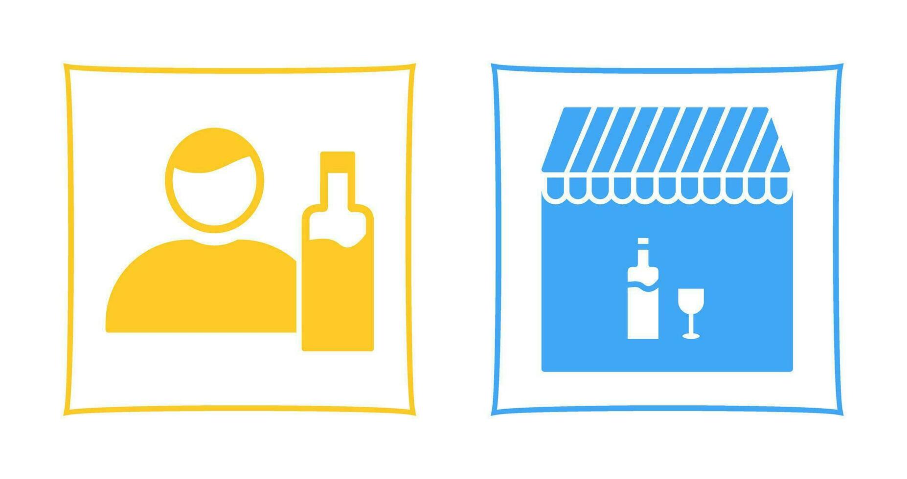 man drink and Cafe bar Icon vector