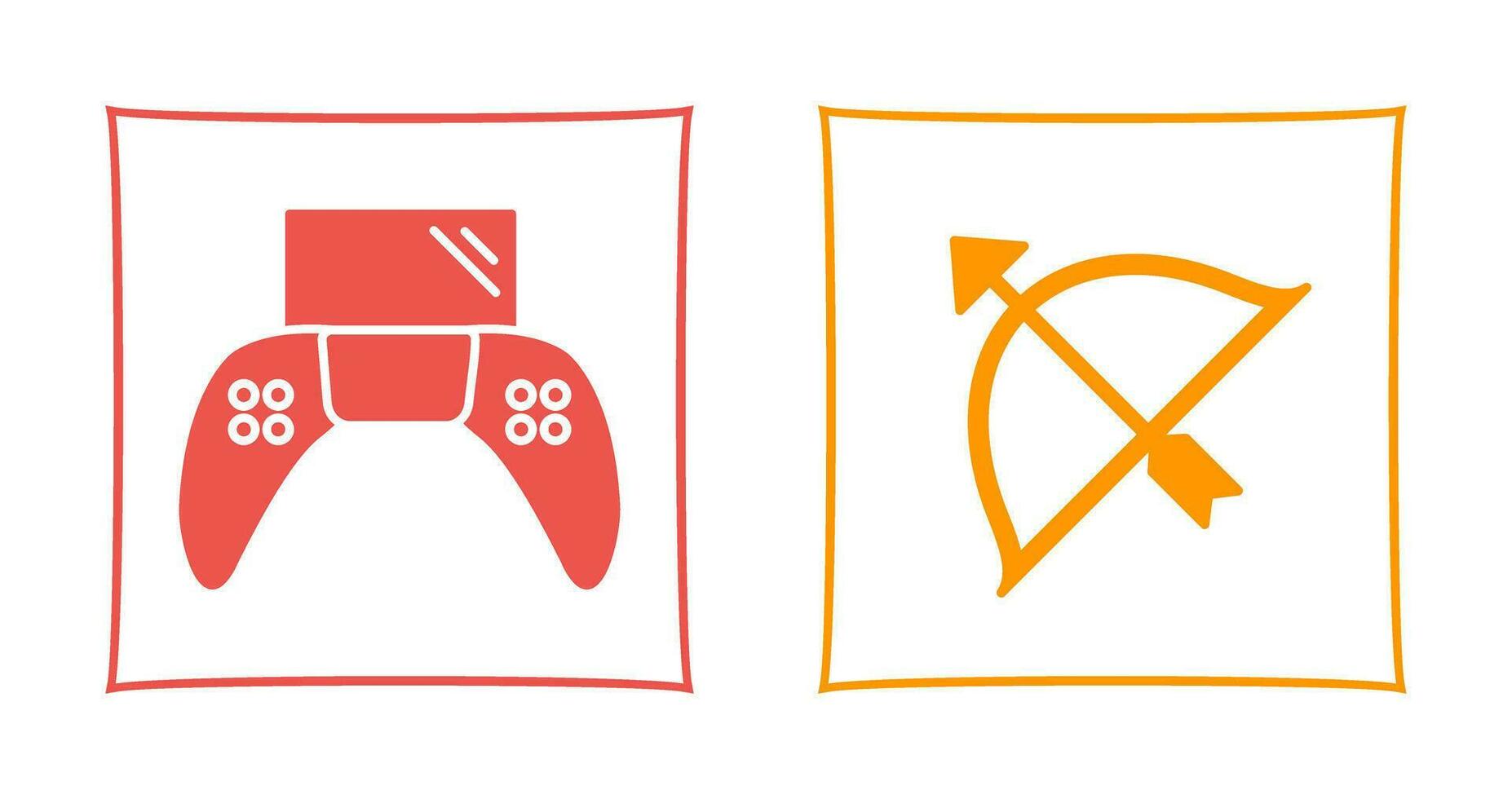 Play Station and Archery Icon vector