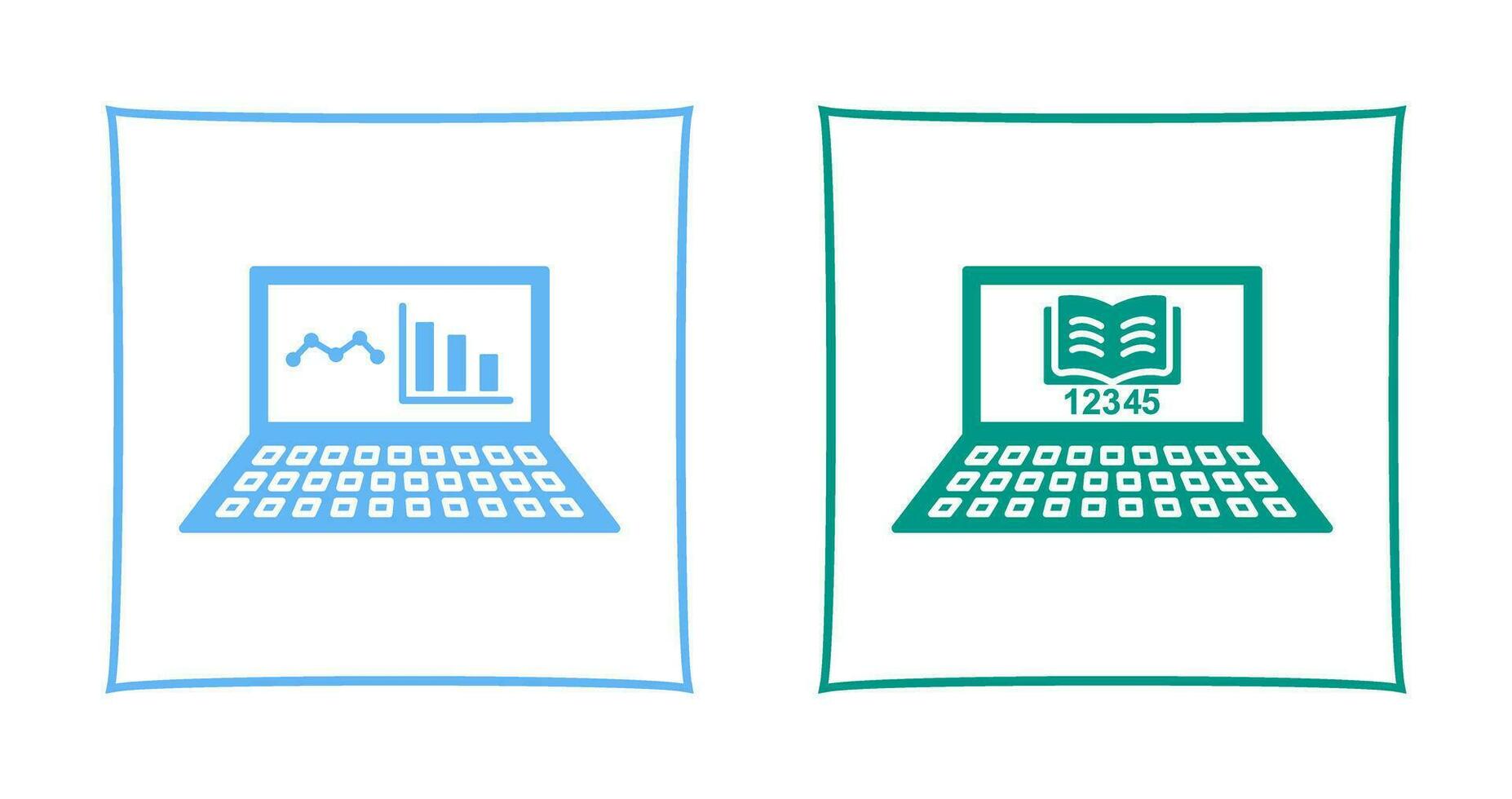 Online Stats and Online Study Icon vector